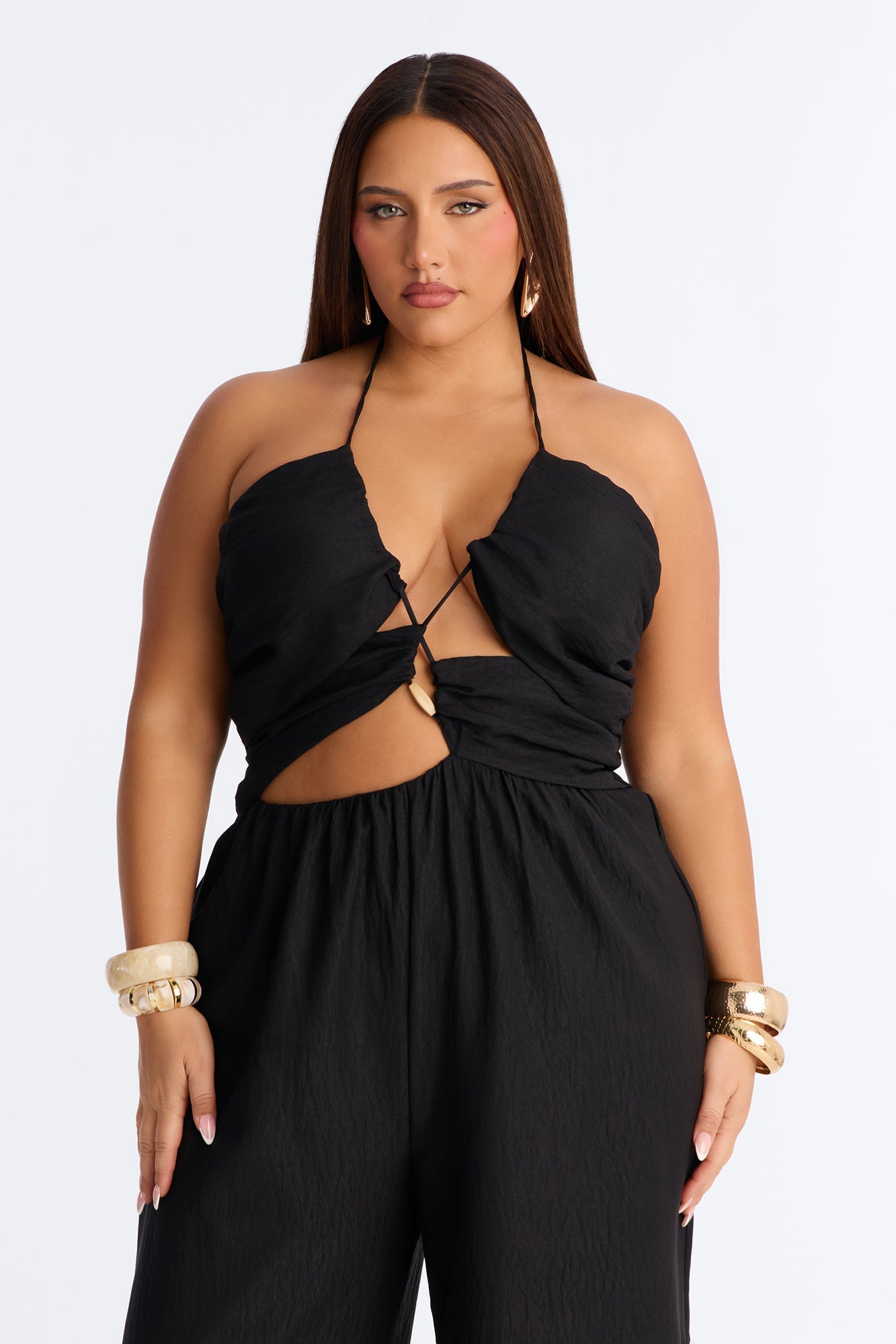 Grayson Strappy Wide Leg Jumpsuit - Black