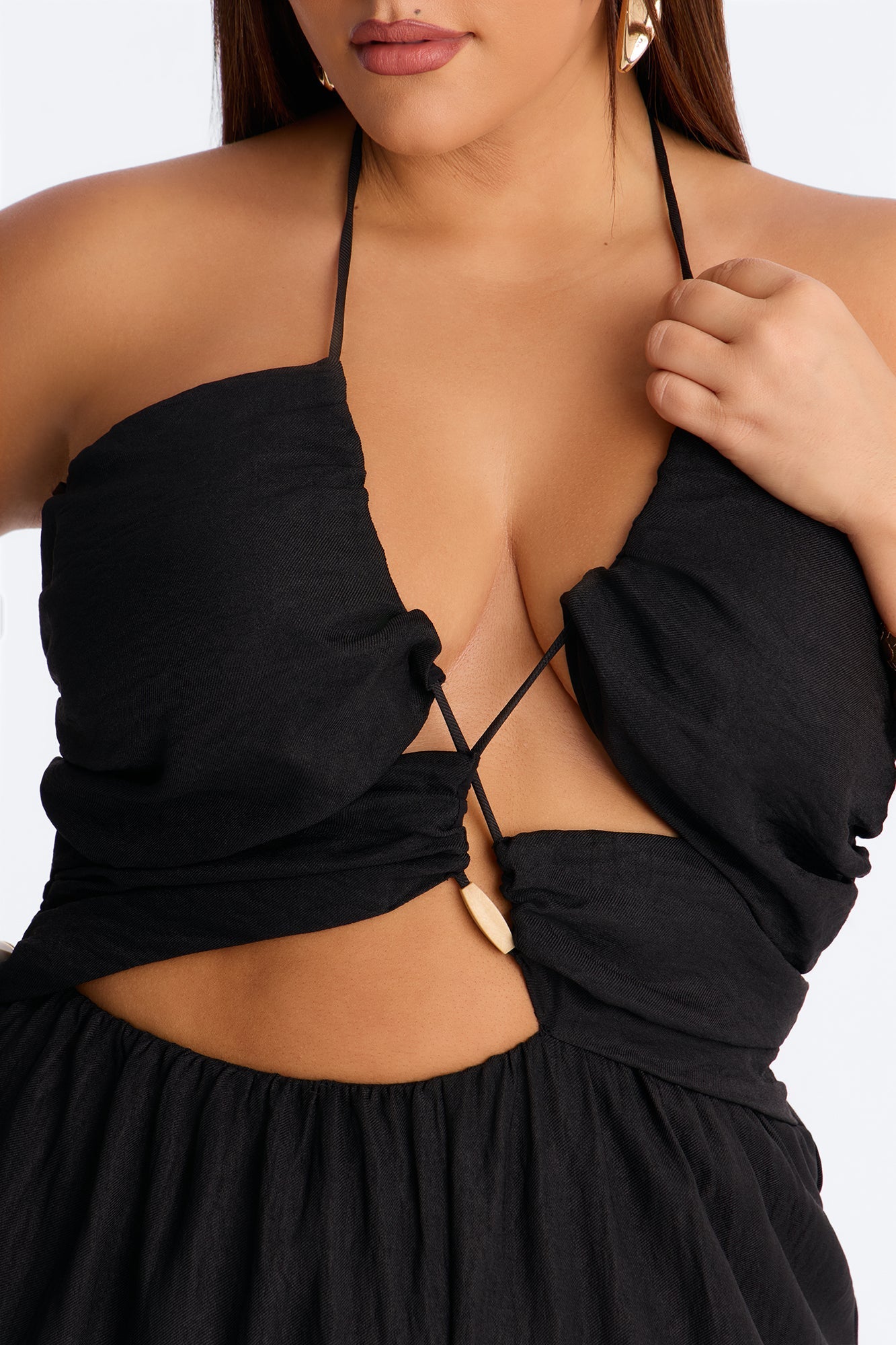 Grayson Strappy Wide Leg Jumpsuit - Black NEWFASHIONEDGE