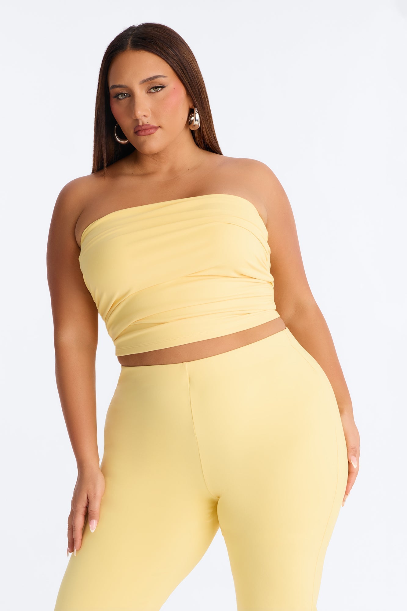 Just Vibes Strapless Pant Set - Yellow