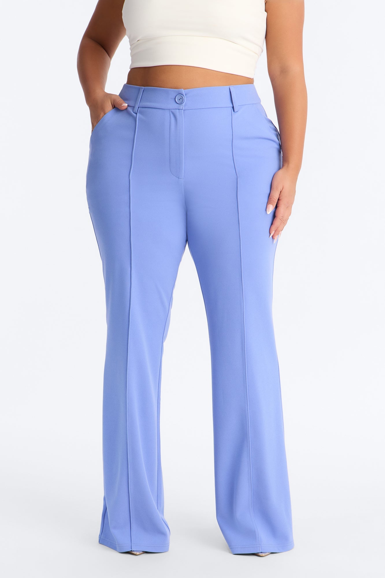 Tall Heidi Wide Leg Trouser Pant - Periwinkle Fashion Nova