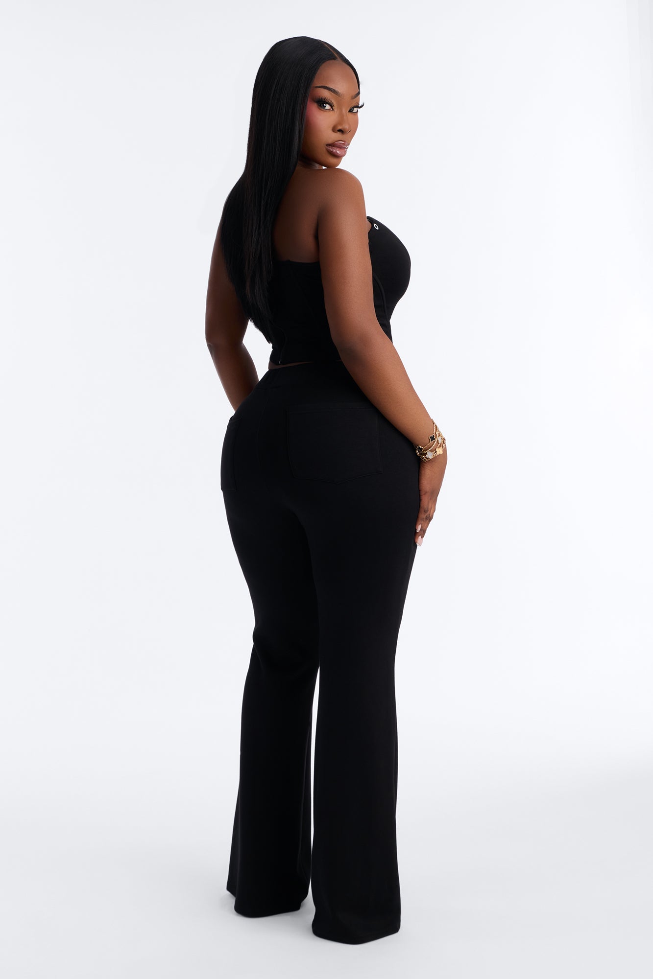 Nashville Nights Flared Pant Set - Black NEWFASHIONEDGE