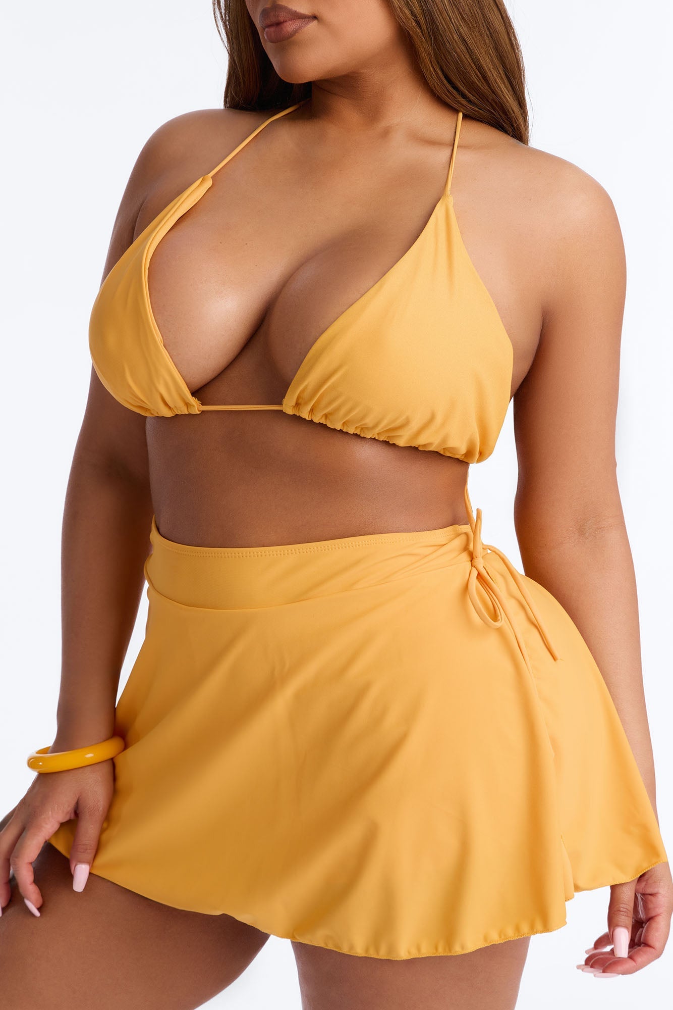 Heat Winds Skort 2 Piece Bikini - Yellow Fashion Nova