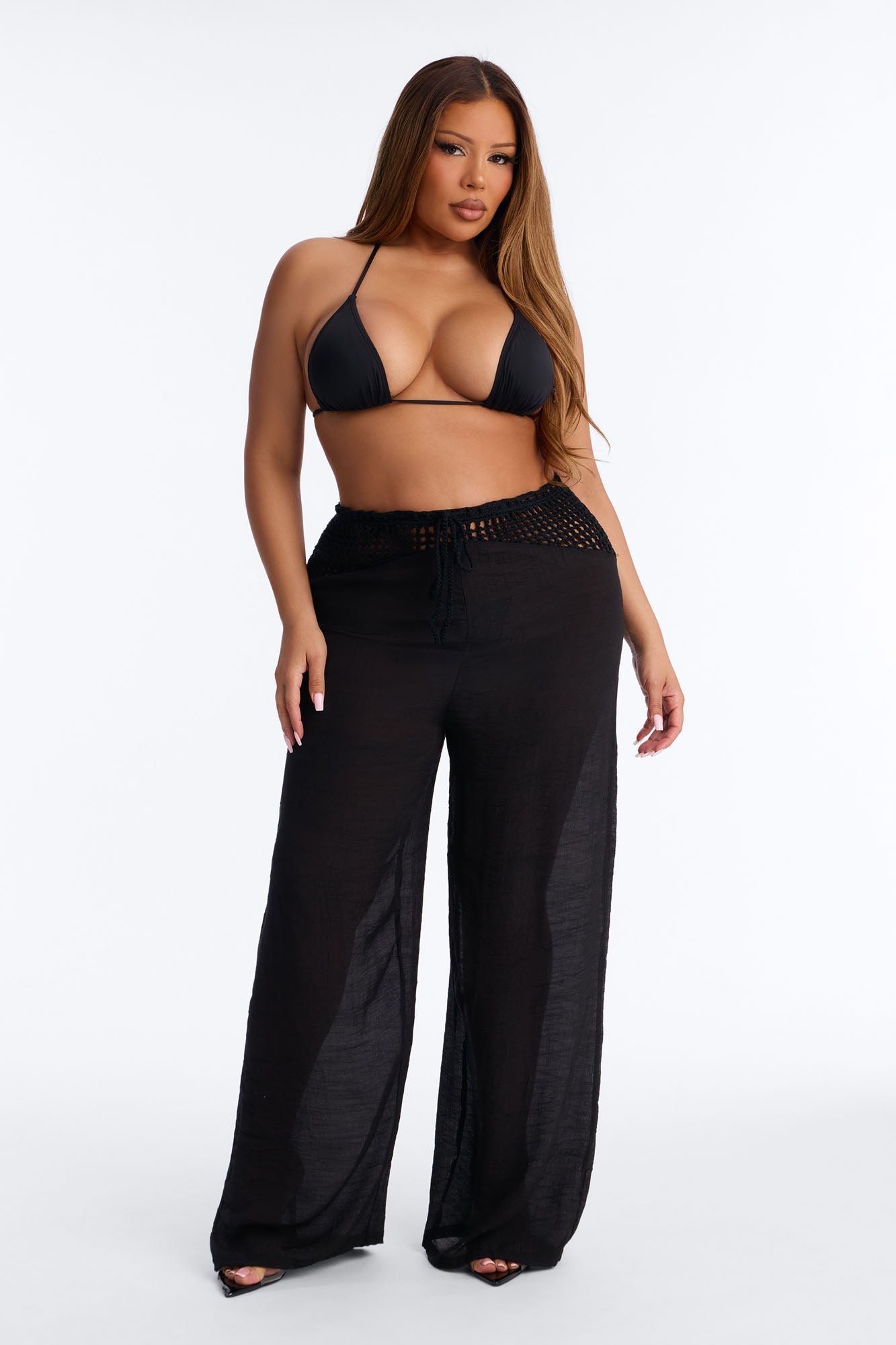Darling Linen Swim Cover Up Pant - Black