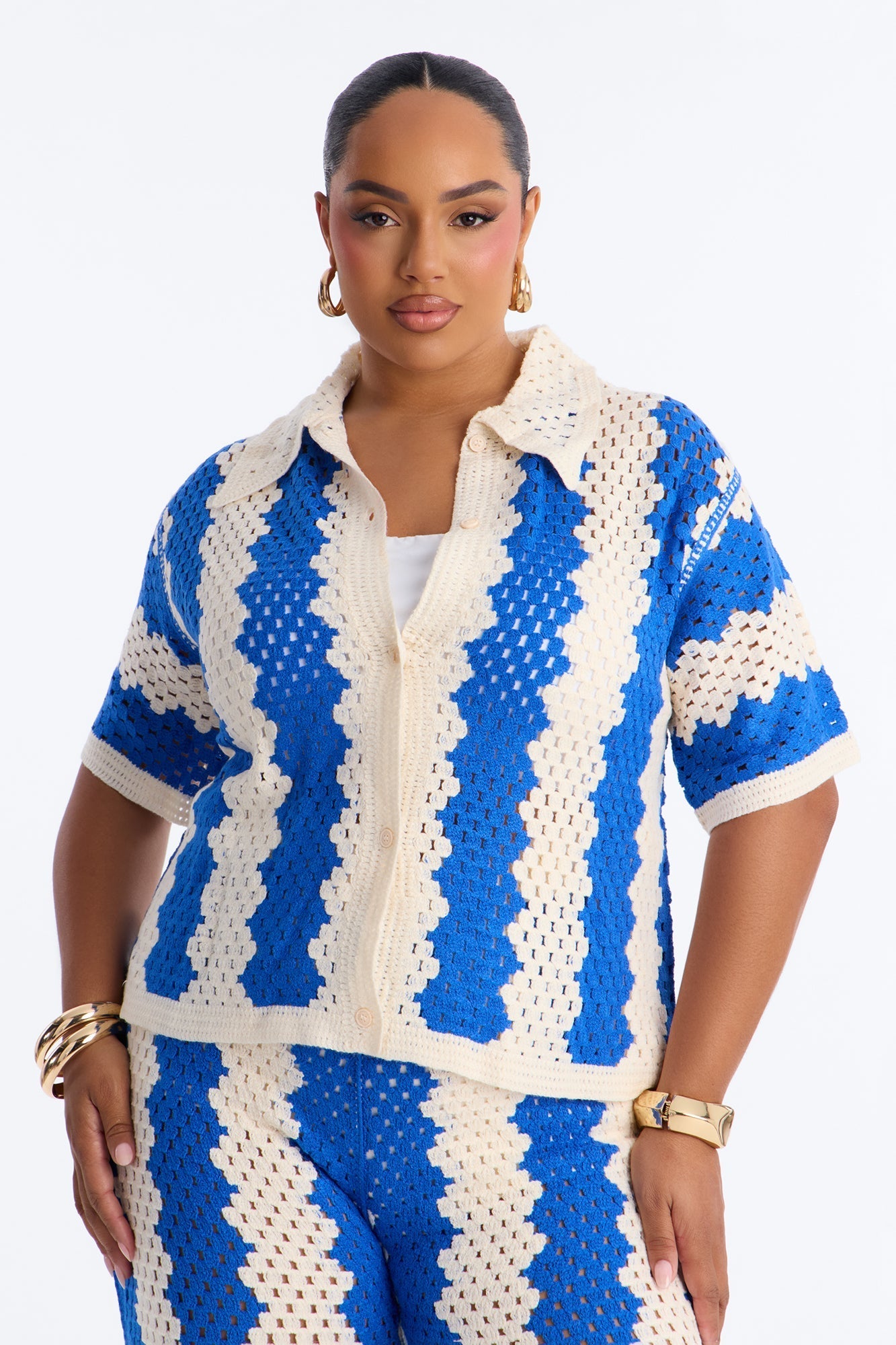 Shoreline Symphony Crochet Pant Set - Blue/combo NEWFASHIONEDGE