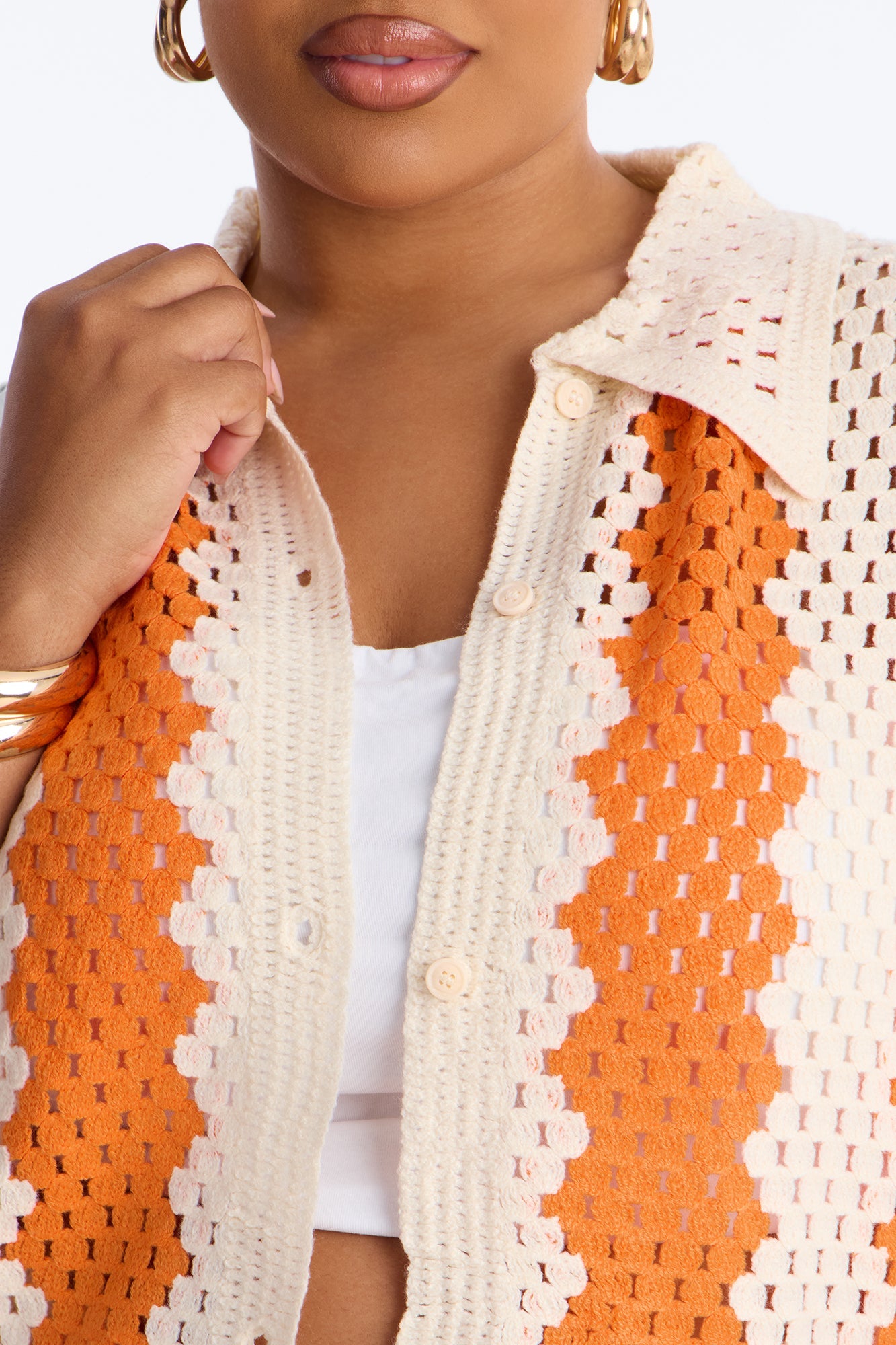 Shoreline Symphony Crochet Pant Set - Orange/combo