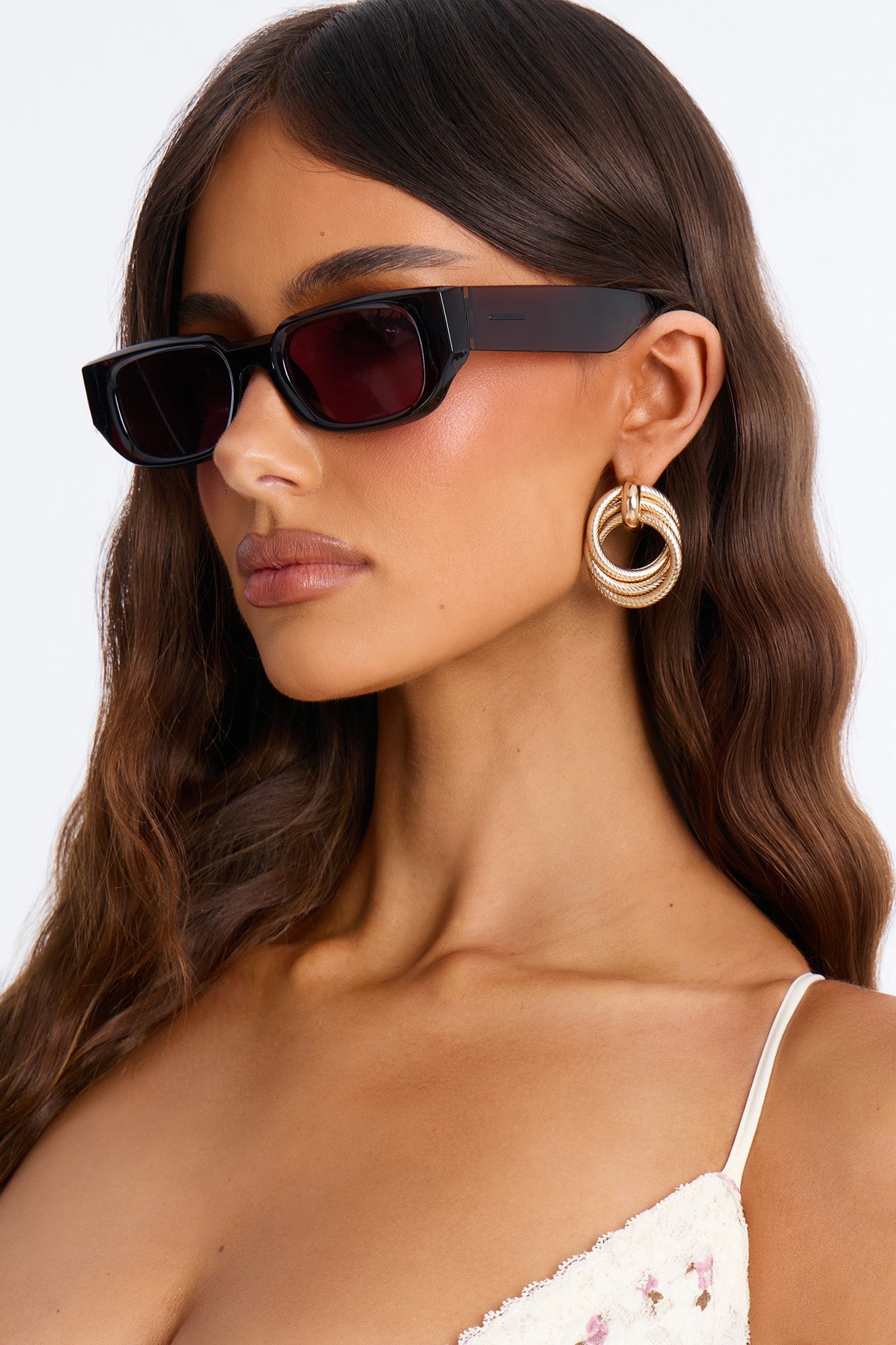 Crossing Lines Sunglasses - Burgundy