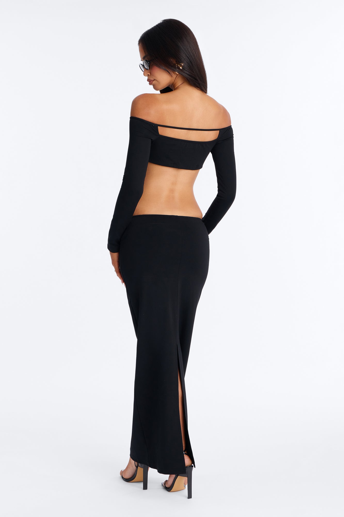Rebel Ponte Maxi Skirt Set - Black NEWFASHIONEDGE