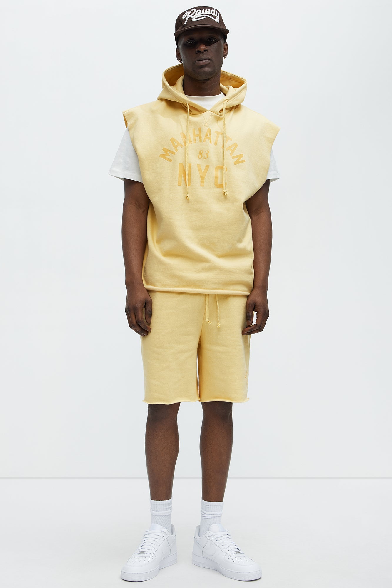 Manhattan Sleeveless Hoodie - Yellow