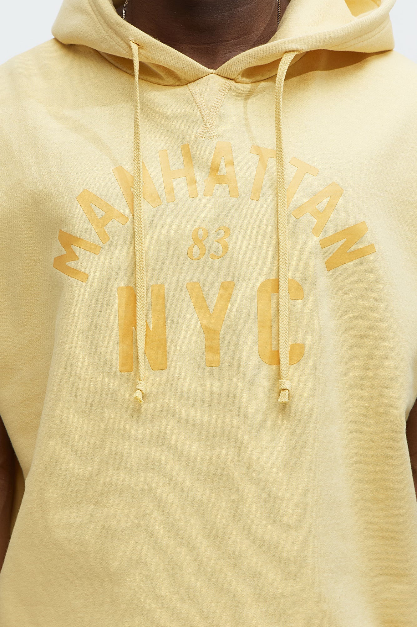Manhattan Sleeveless Hoodie - Yellow
