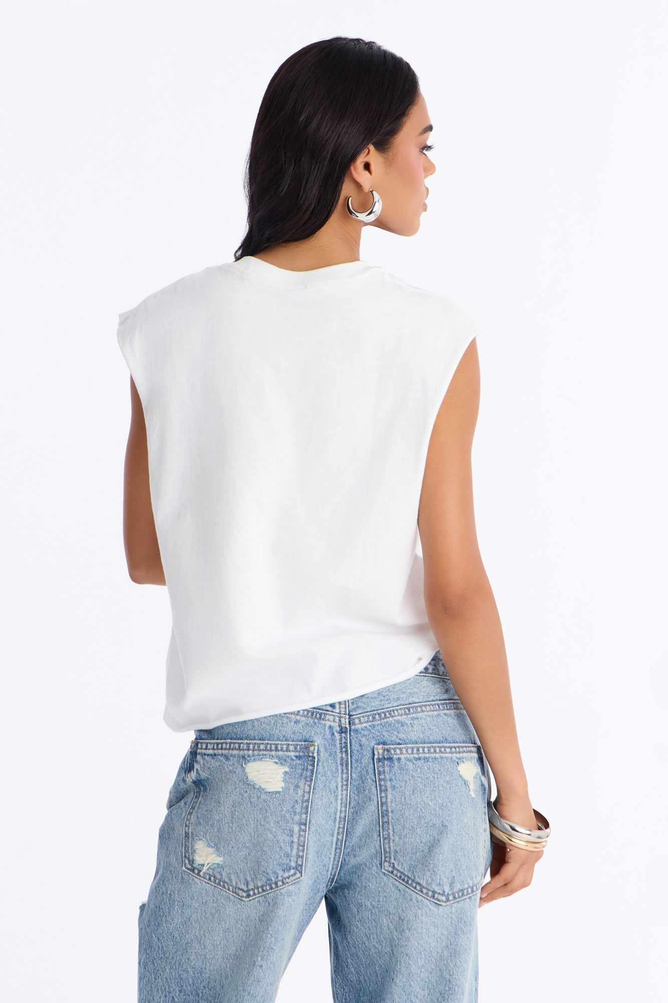 Saints Crop Muscle Tank - White NEWFASHIONEDGE