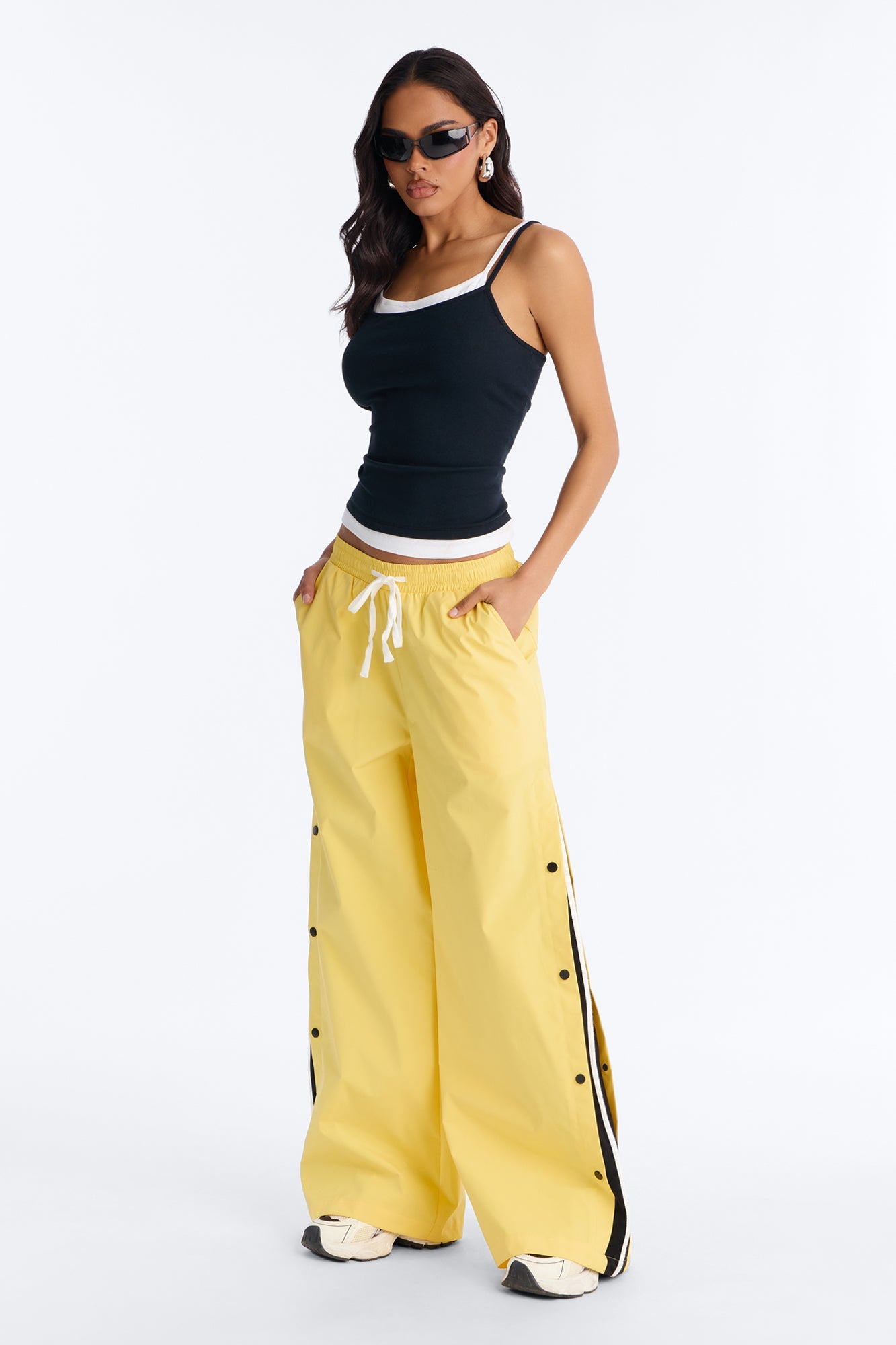 Jennie Snap Button Track Pant - Yellow