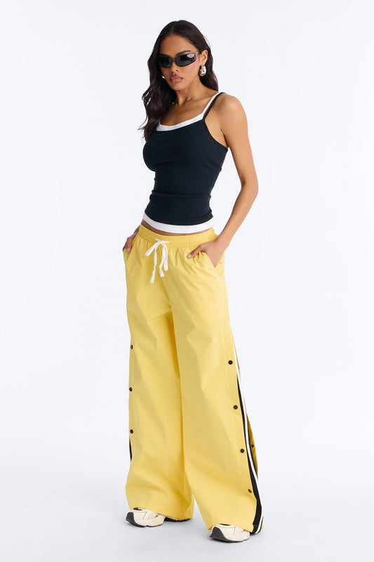 Jennie Snap Button Track Pant - Yellow