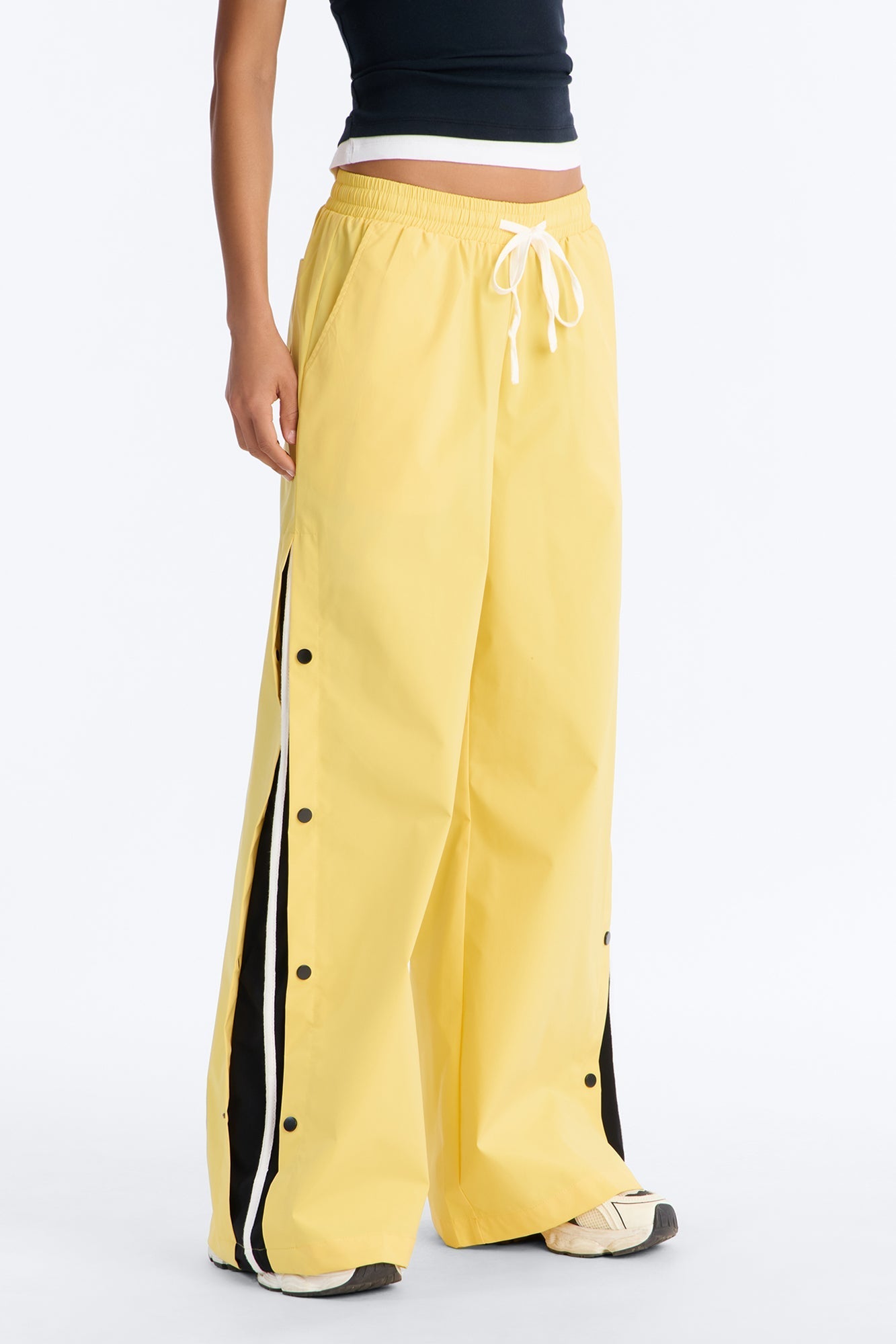 Jennie Snap Button Track Pant - Yellow NEWFASHIONEDGE
