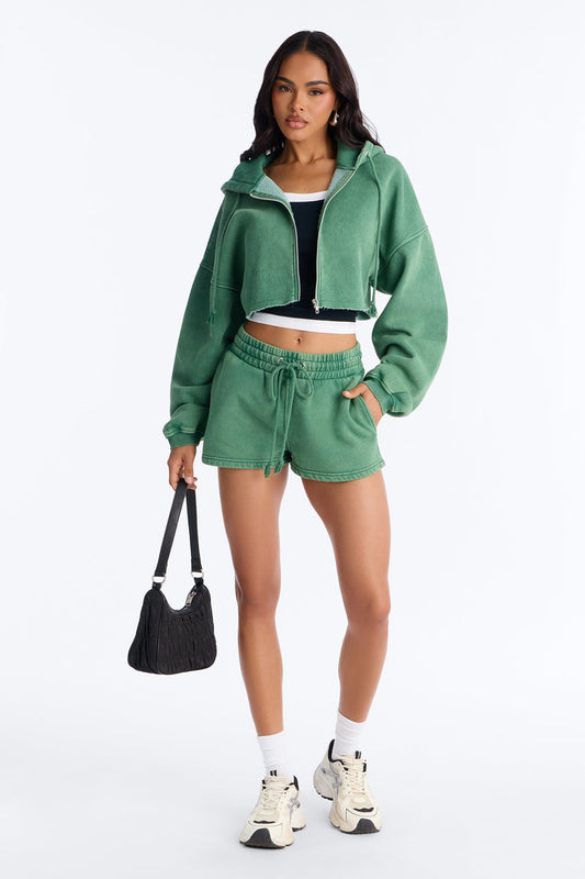 On The Go Washed Short Set - Green