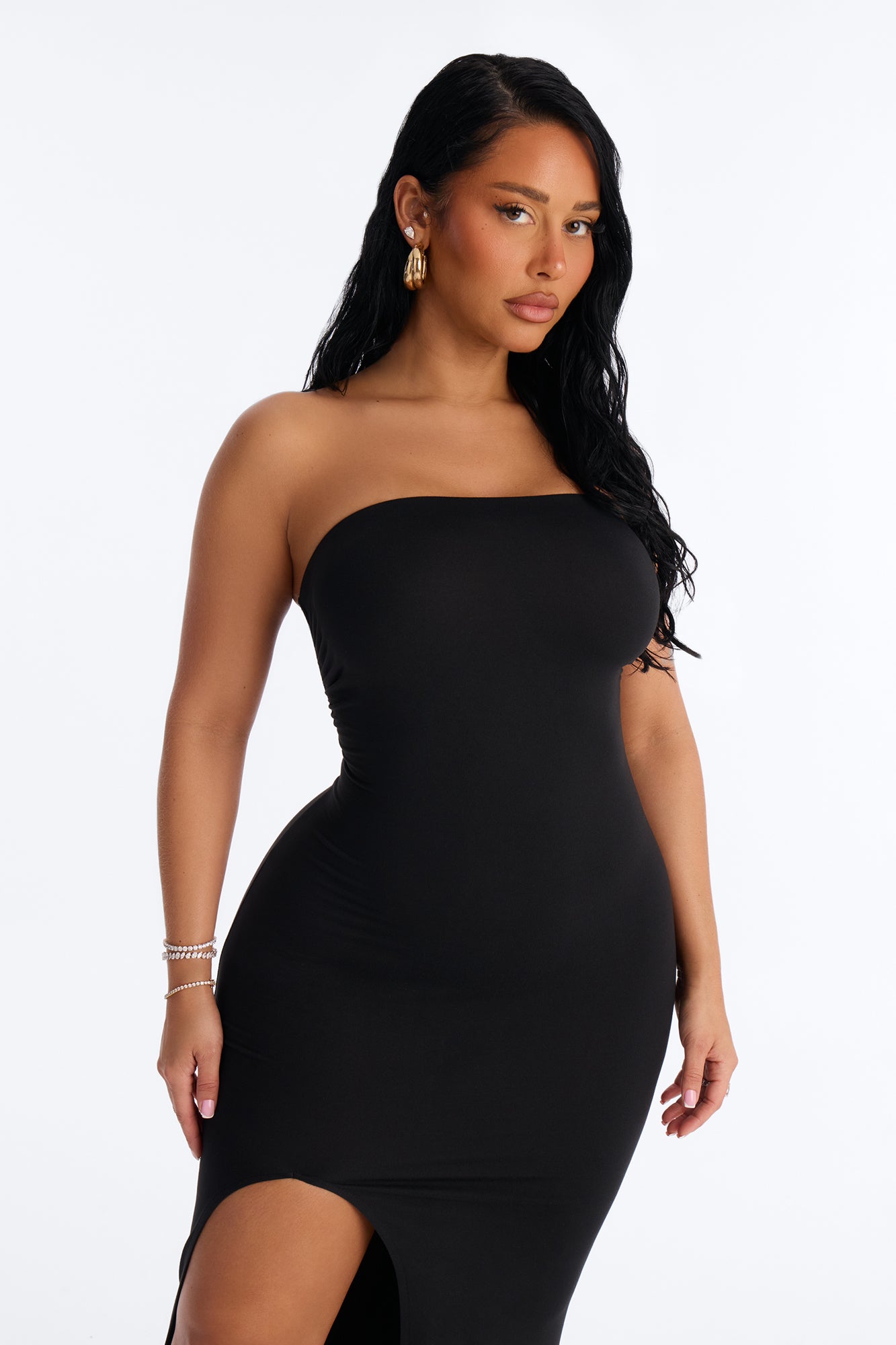 Larissa Strapless Maxi Dress - Black NEWFASHIONEDGE