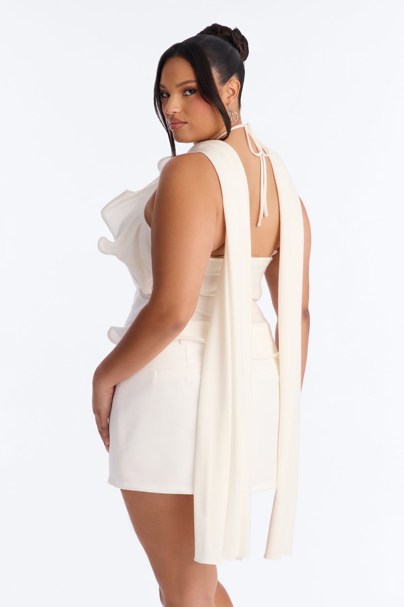 Pure Class Wired Sweater Halter Top - White Fashion Nova