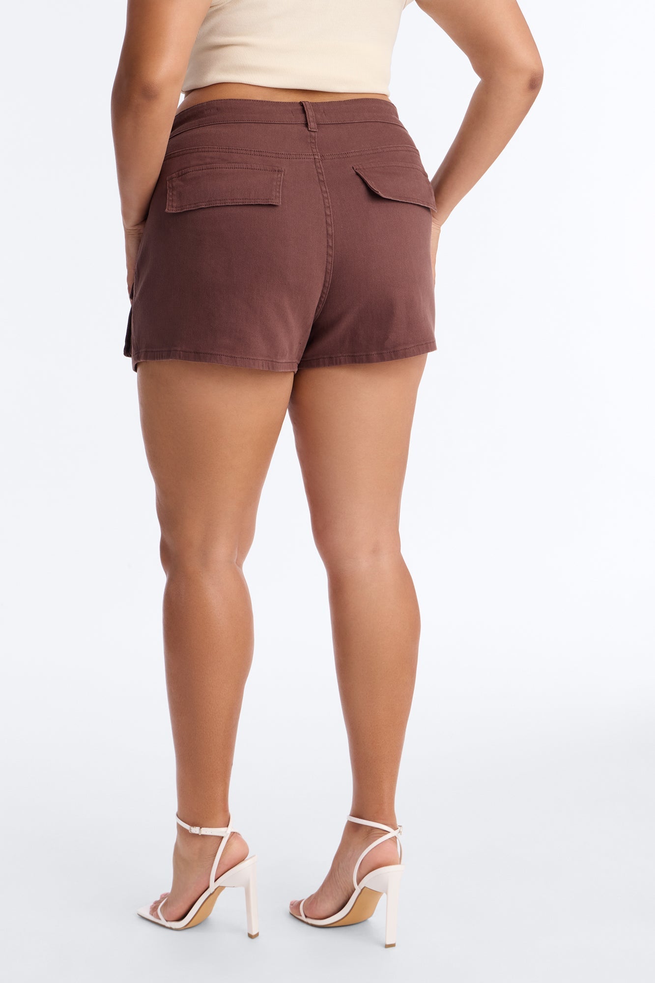 Feel The Pressure Cargo Mini Skort - Brown NEWFASHIONEDGE