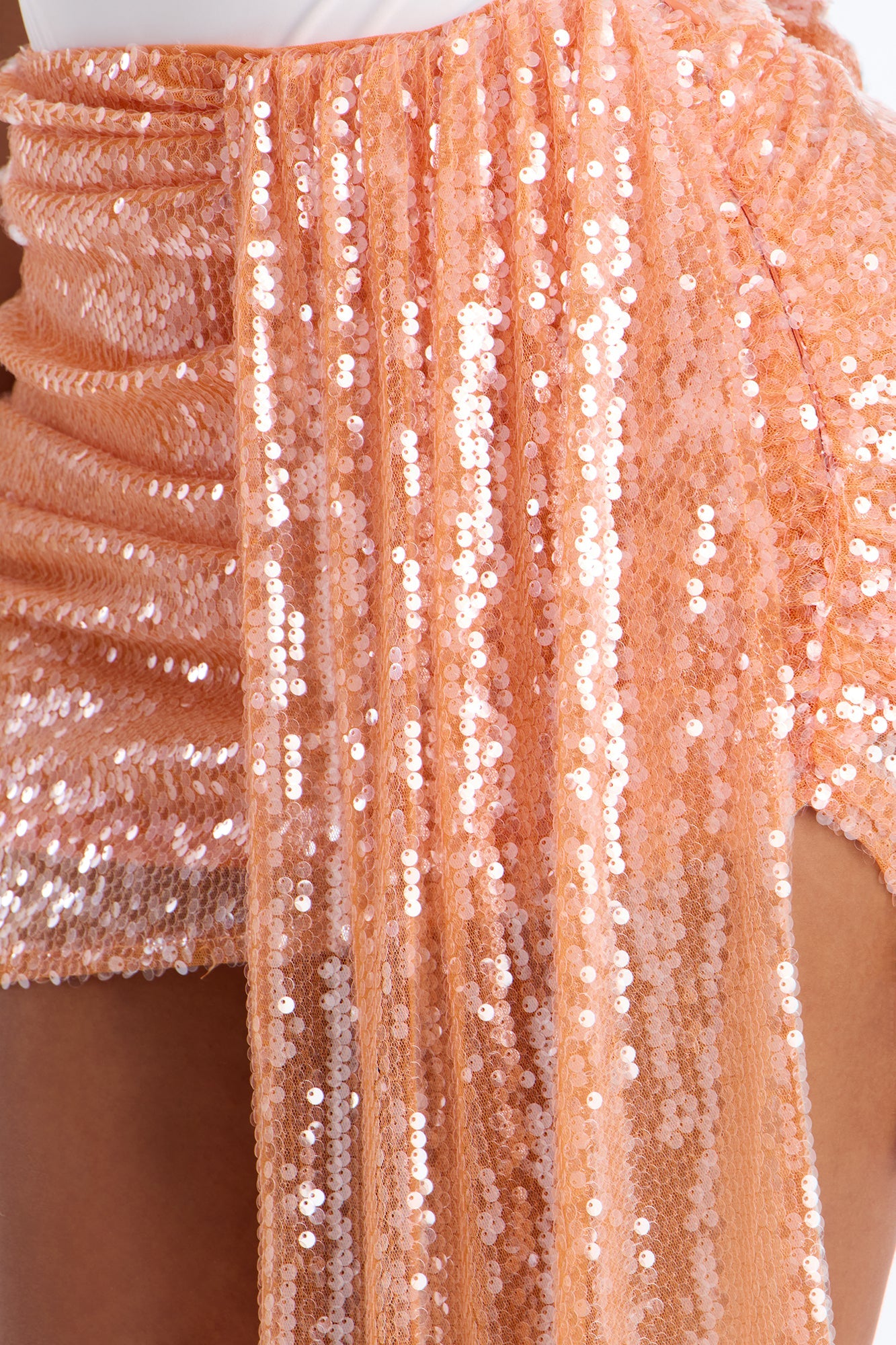 Don't Bother Me Asymmetrical Sequin Micro Mini Skirt - Orange Fashion Nova