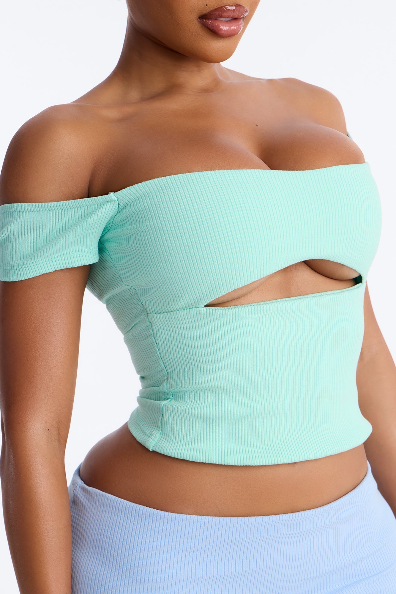 Scarlett Snatched 2 Piece Micro Mini Skort Set - Mint/combo NEWFASHIONEDGE