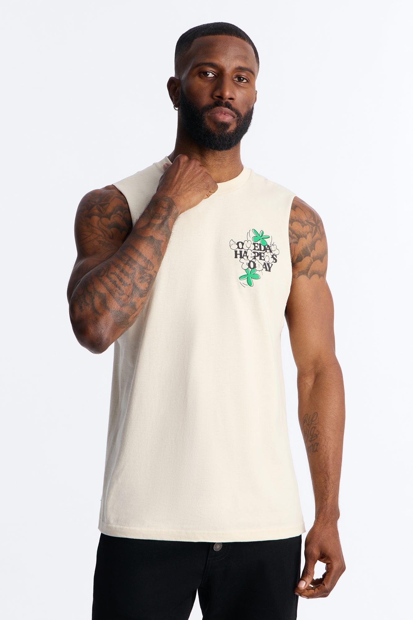 Someday Happens Today Muscle Tee - Cream
