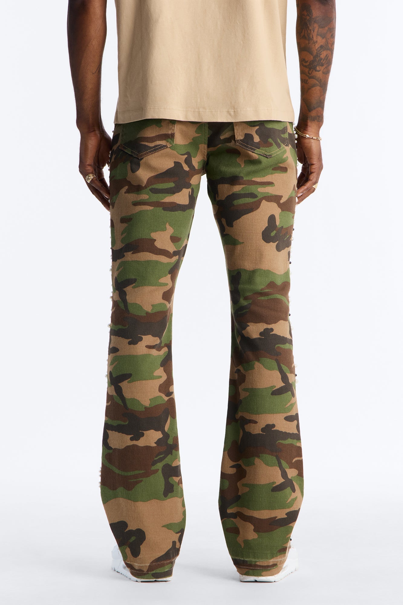 Stacked Skinny Flare Pearl Camo Jean - Camouflage