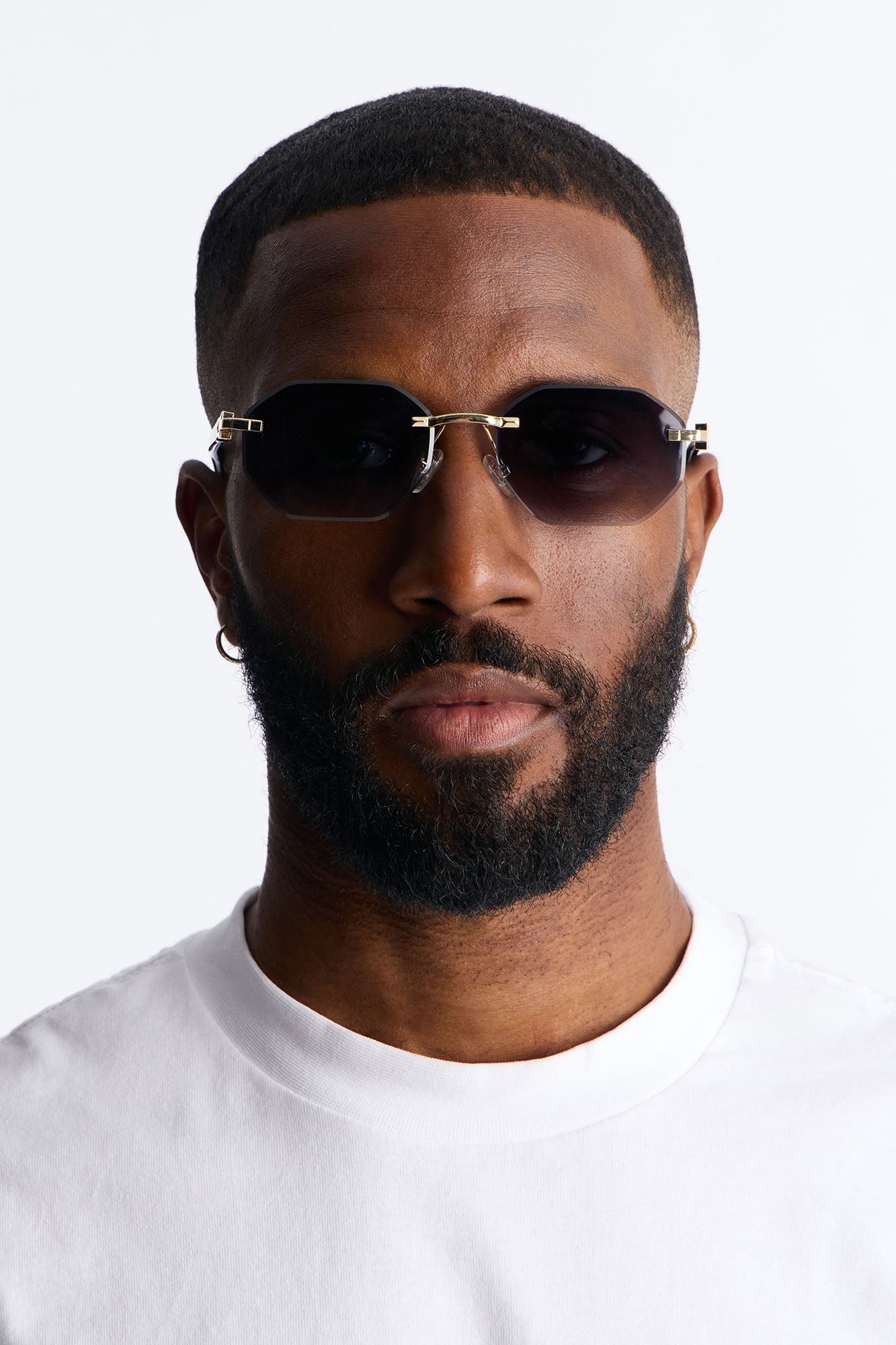 Only If Geometric Frameless Sunglasses - Black/combo