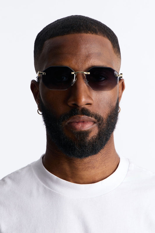 Only If Geometric Frameless Sunglasses - Black/combo