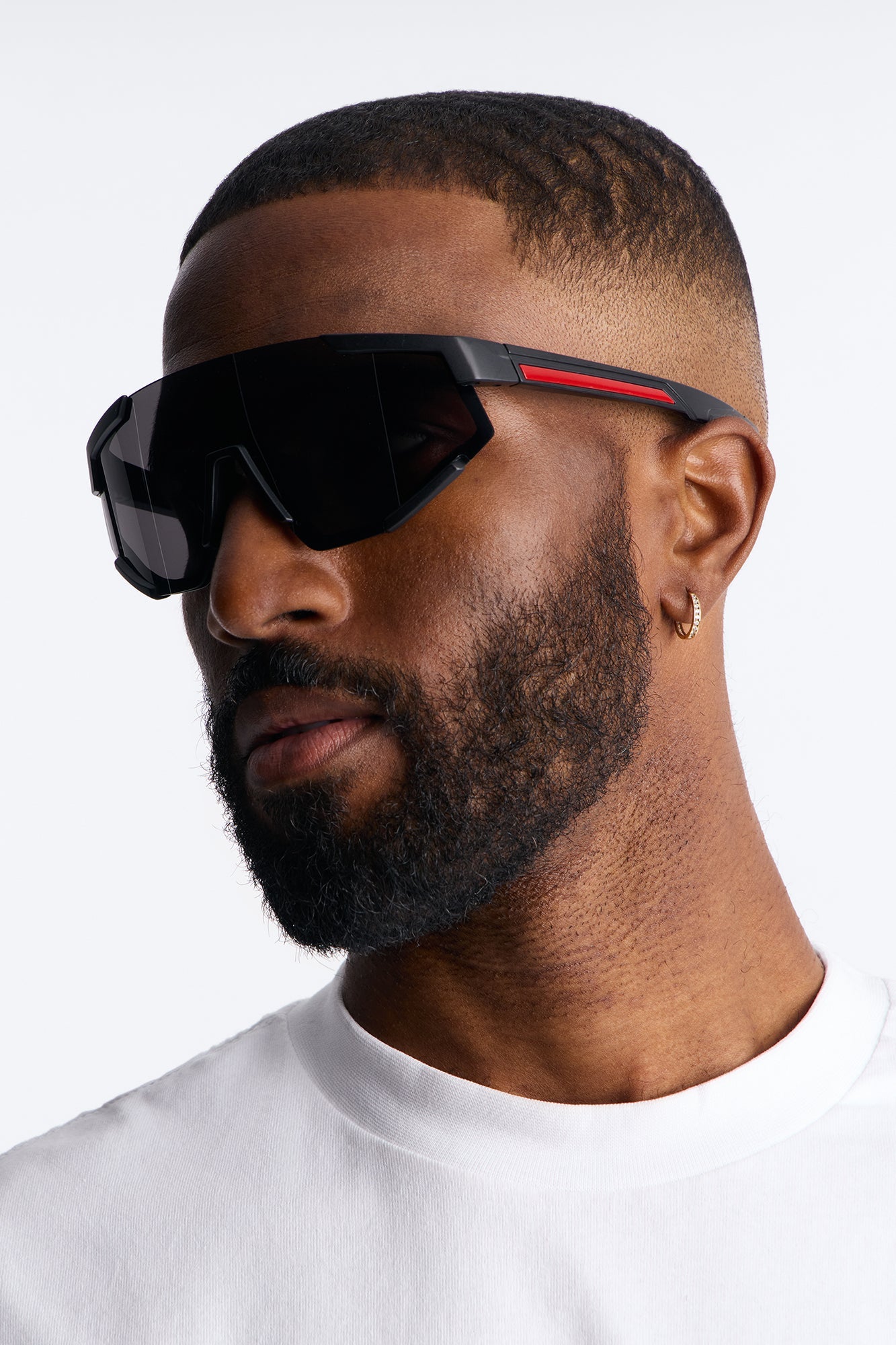 Striving Forward Sport Wrap Sunglasses - Black/Grey