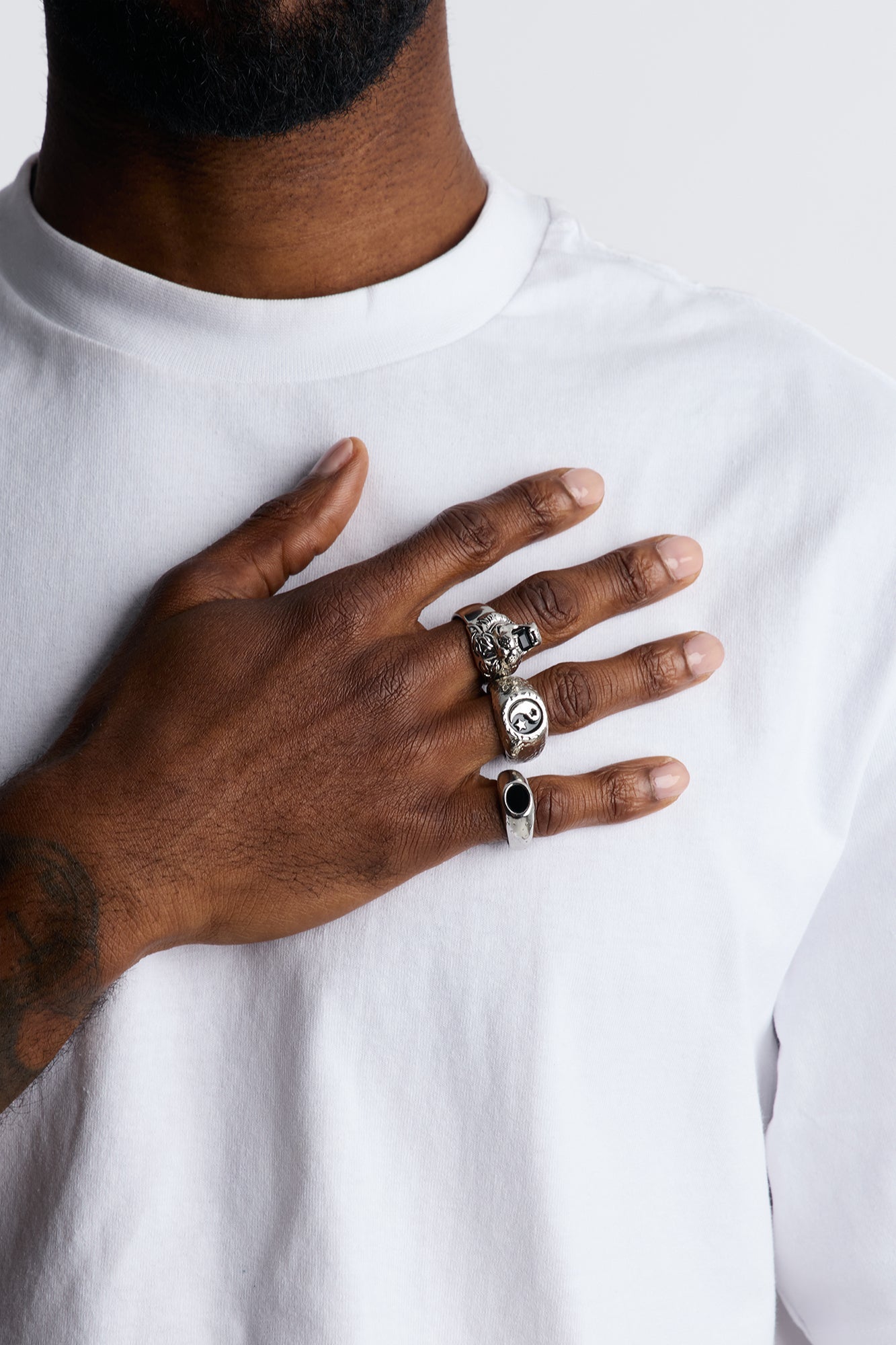 Shadow Beast Multi Size Ring Set - Silver