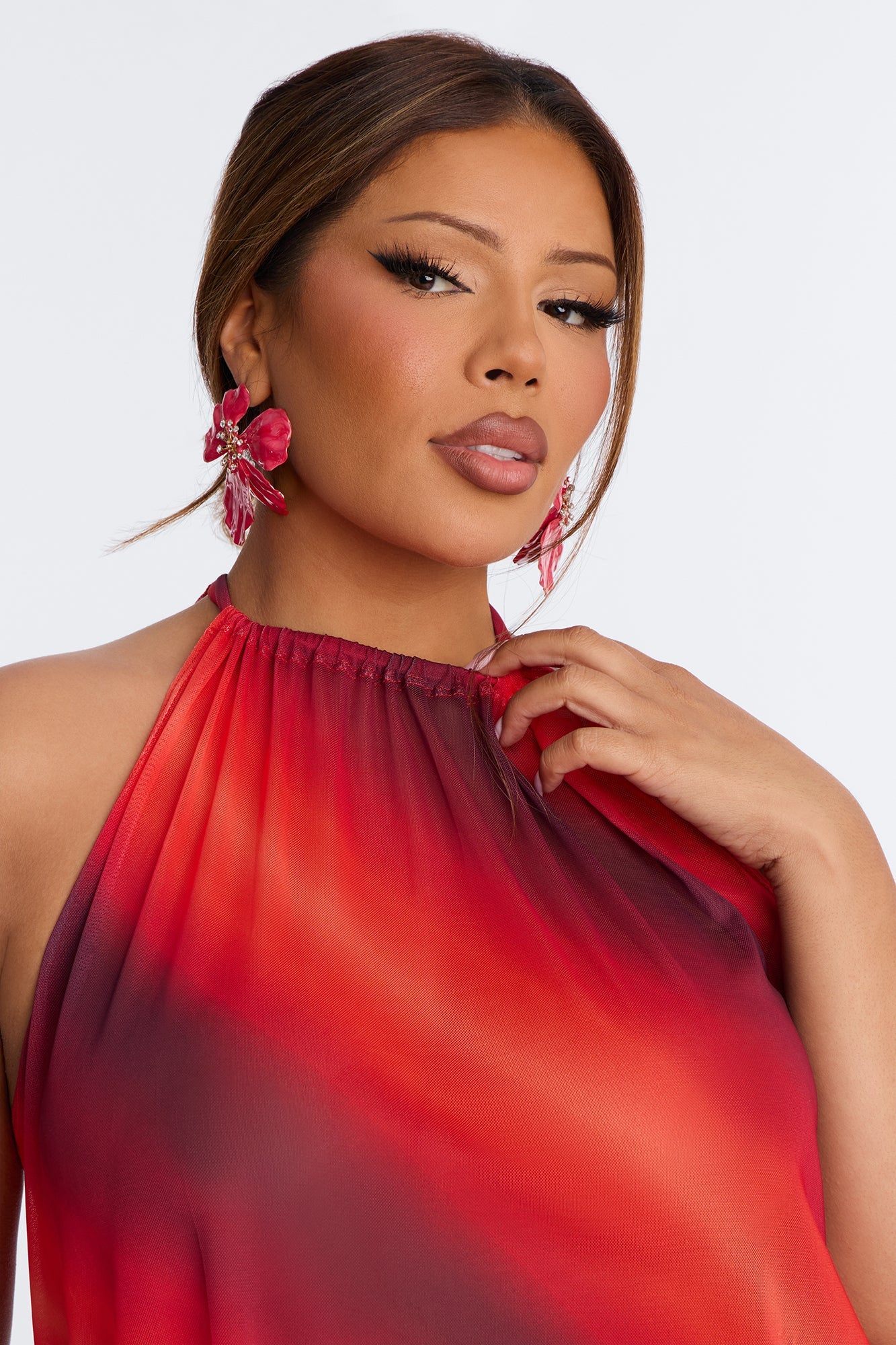 Amber Sky Ombre Asymmetrical Sleeveless Top - Orange/combo Fashion Nova