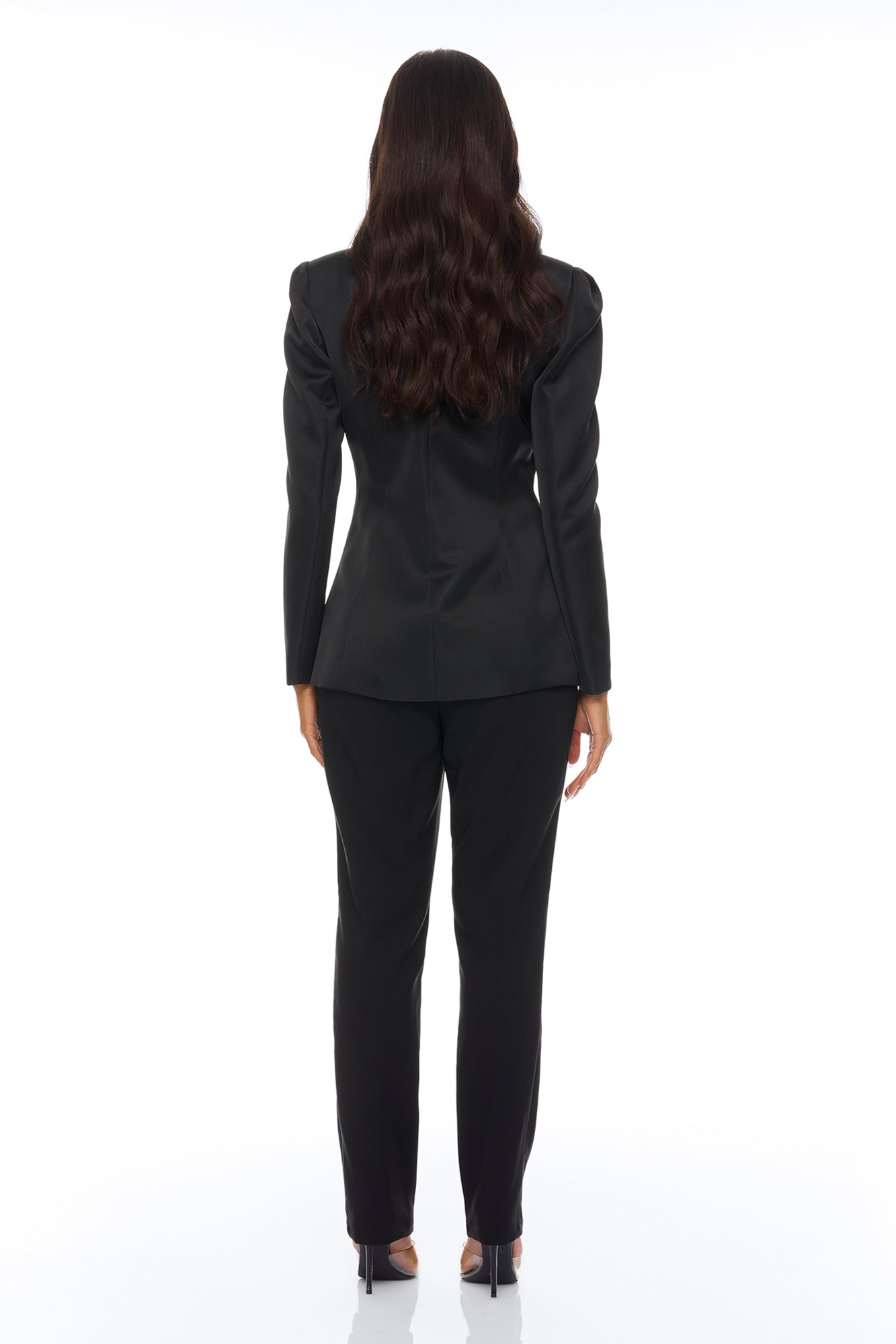Hallie Pleated Blazer Pant Set - Black
