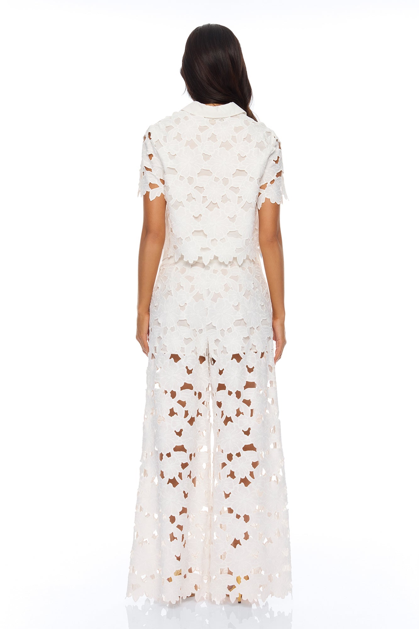 Kierra Short Sleeve Embroidered Top - White
