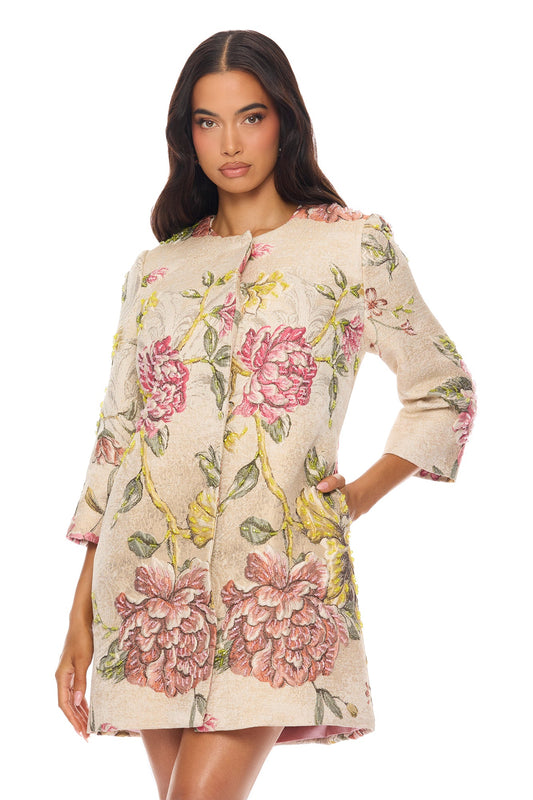 Riannon Jacquard Jacket - Taupe