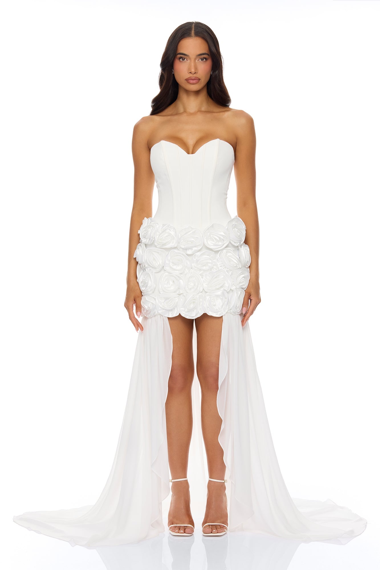 Alessia Floral Applique Maxi Dress - White Fashion Nova