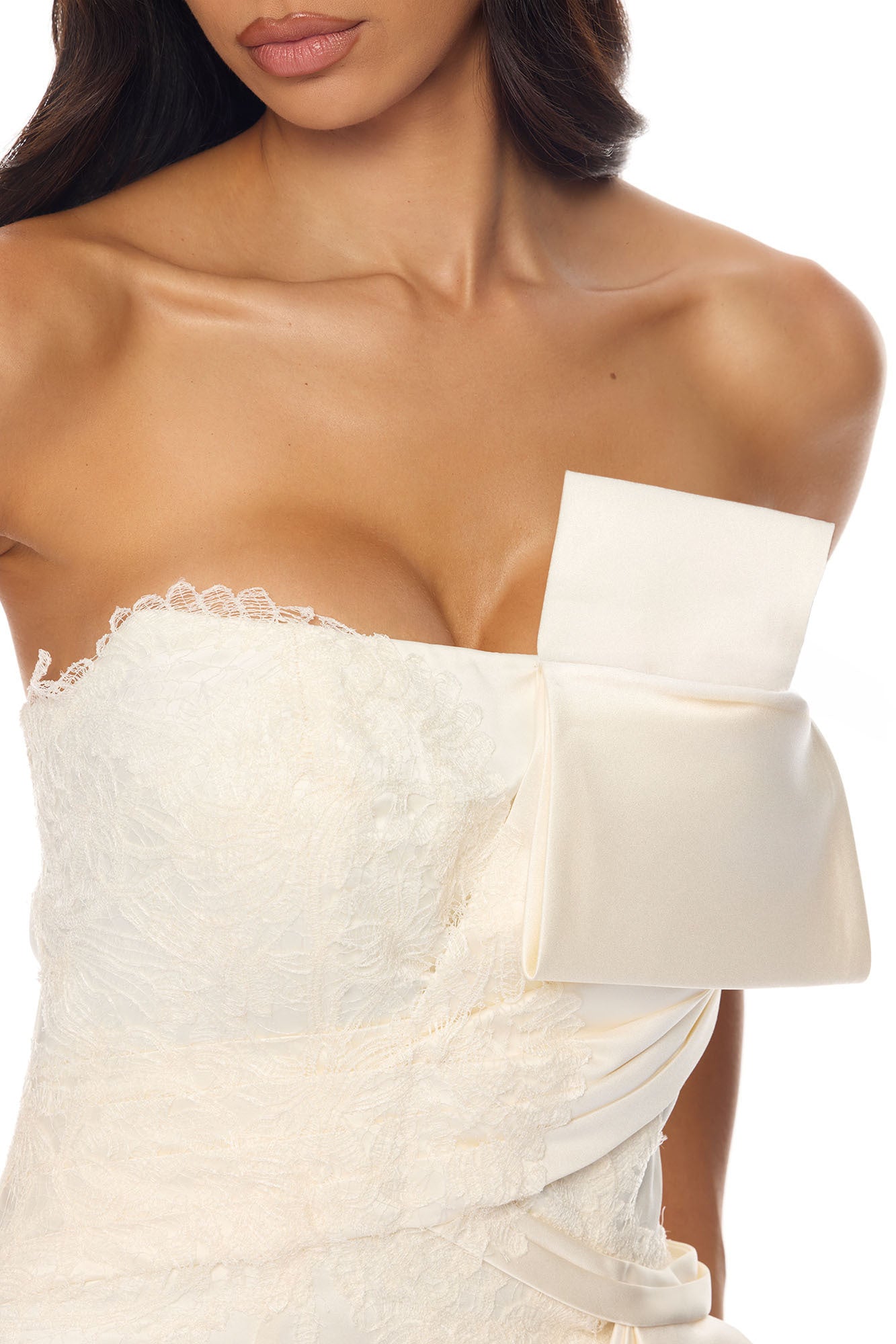 Total Drama Ruffle Drape Mini Dress - Cream