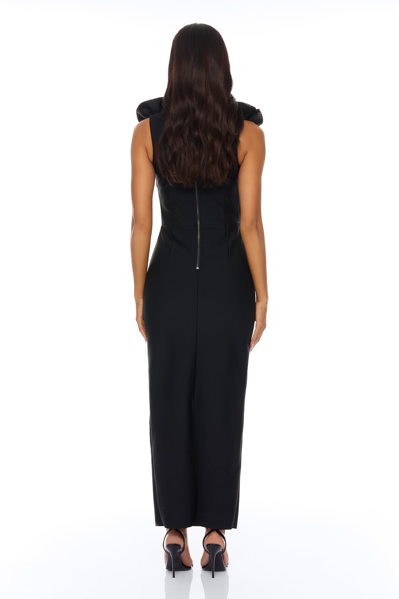 Rosalia Rosette Bandage Maxi Dress - Black NEWFASHIONEDGE