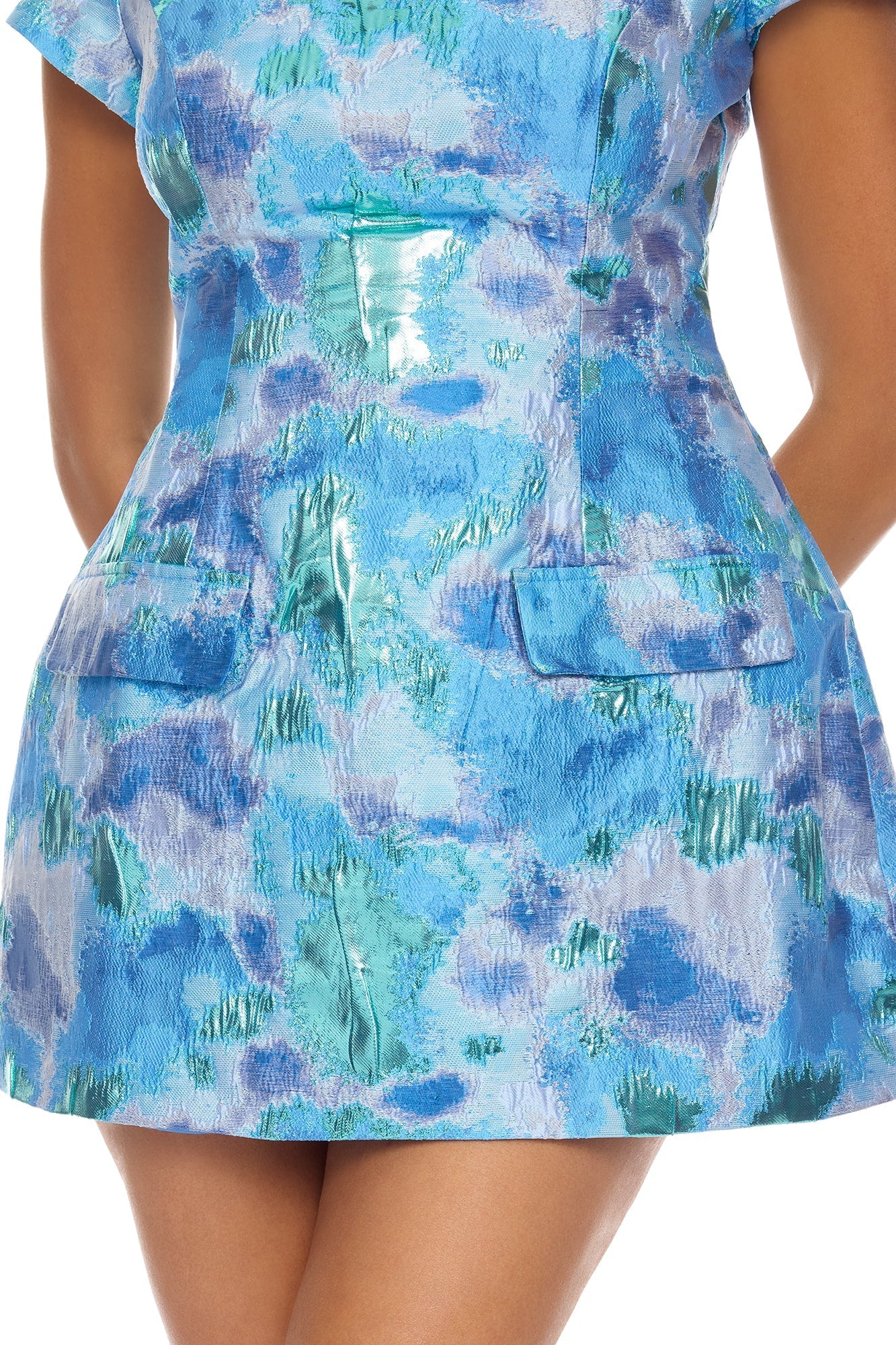 Juliette Jacquard Mini Dress - Blue/combo NEWFASHIONEDGE