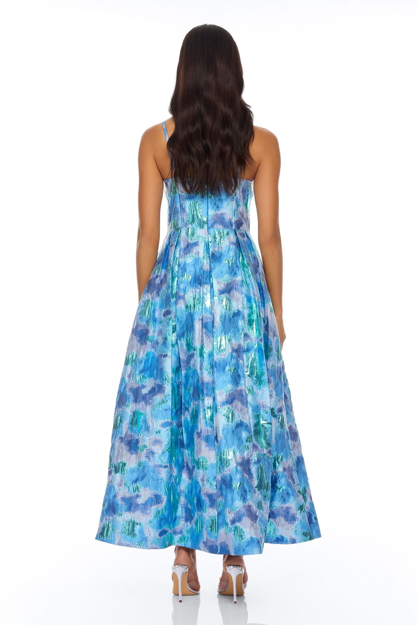 Juliette Jacquard Midi Dress - Blue/combo NEWFASHIONEDGE