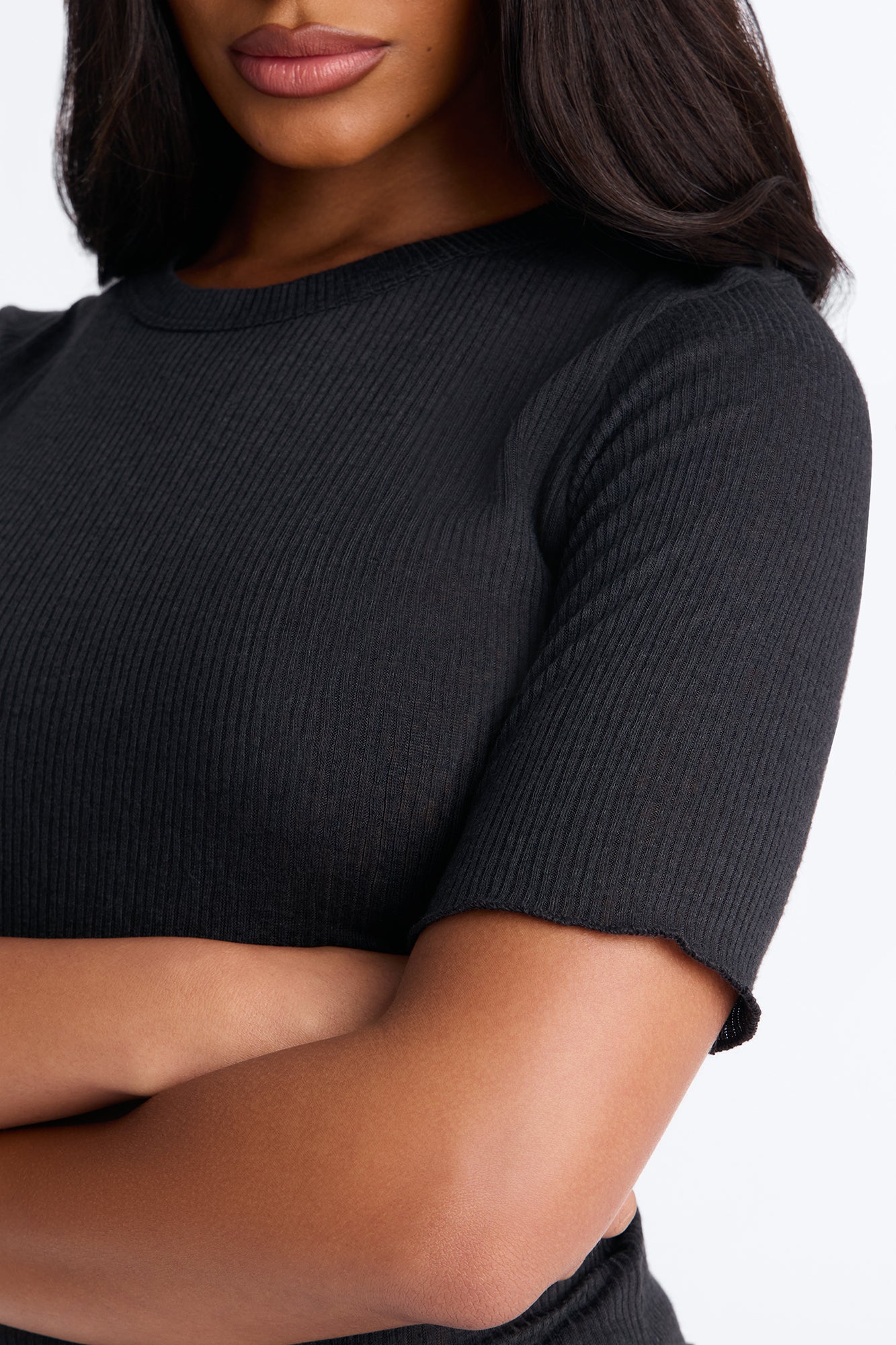Bring You Back Ribbed Baby Tee - Black