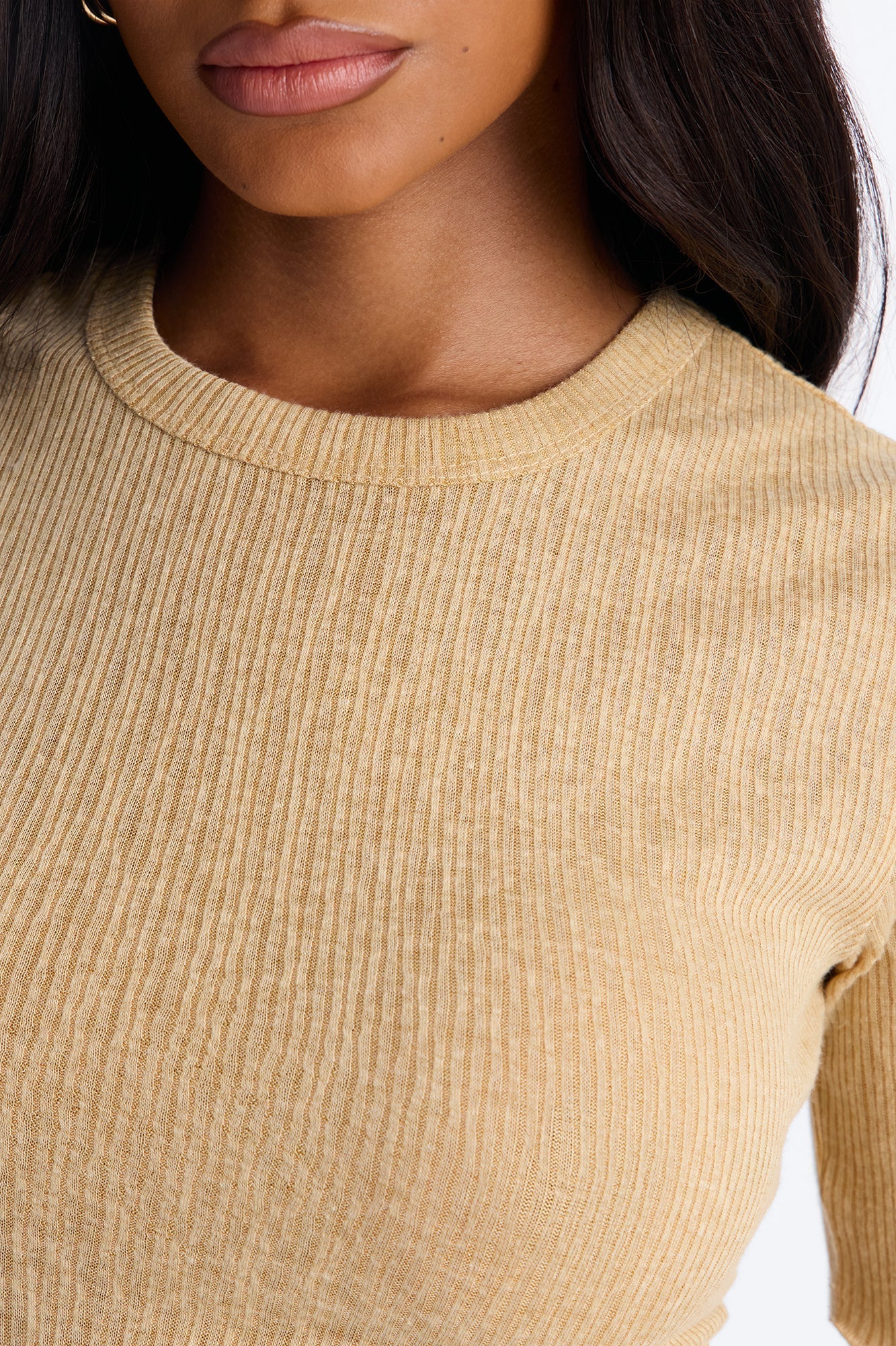 Bring You Back Ribbed Baby Tee - Sand NEWFASHIONEDGE