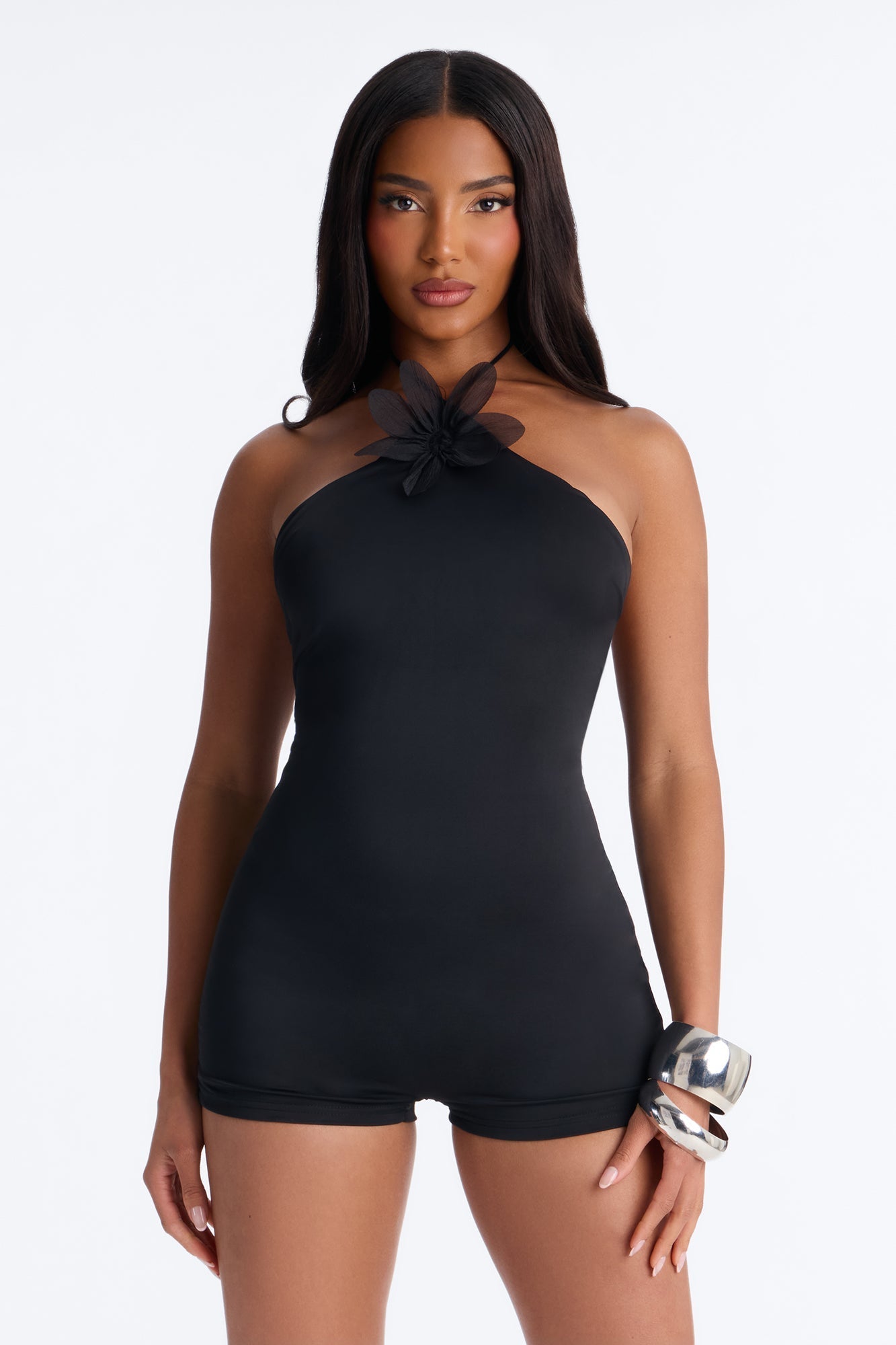 Nella Halter Micro Romper - Black NEWFASHIONEDGE