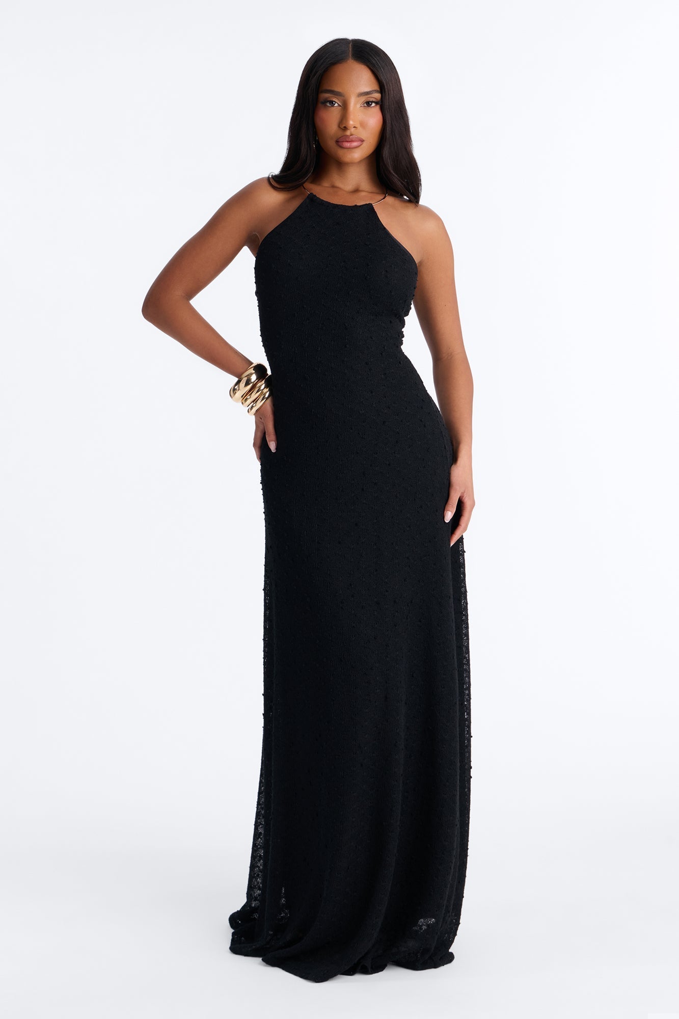 Caribbean Shores Maxi Dress - Black NEWFASHIONEDGE