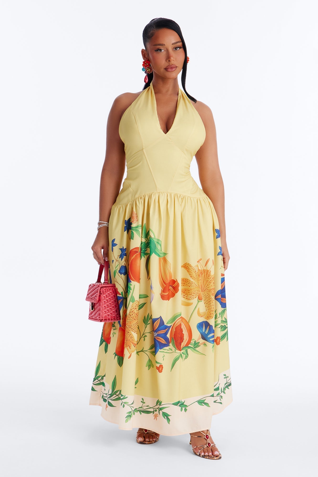Summer Goddess Halter Maxi Dress - Yellow NEWFASHIONEDGE
