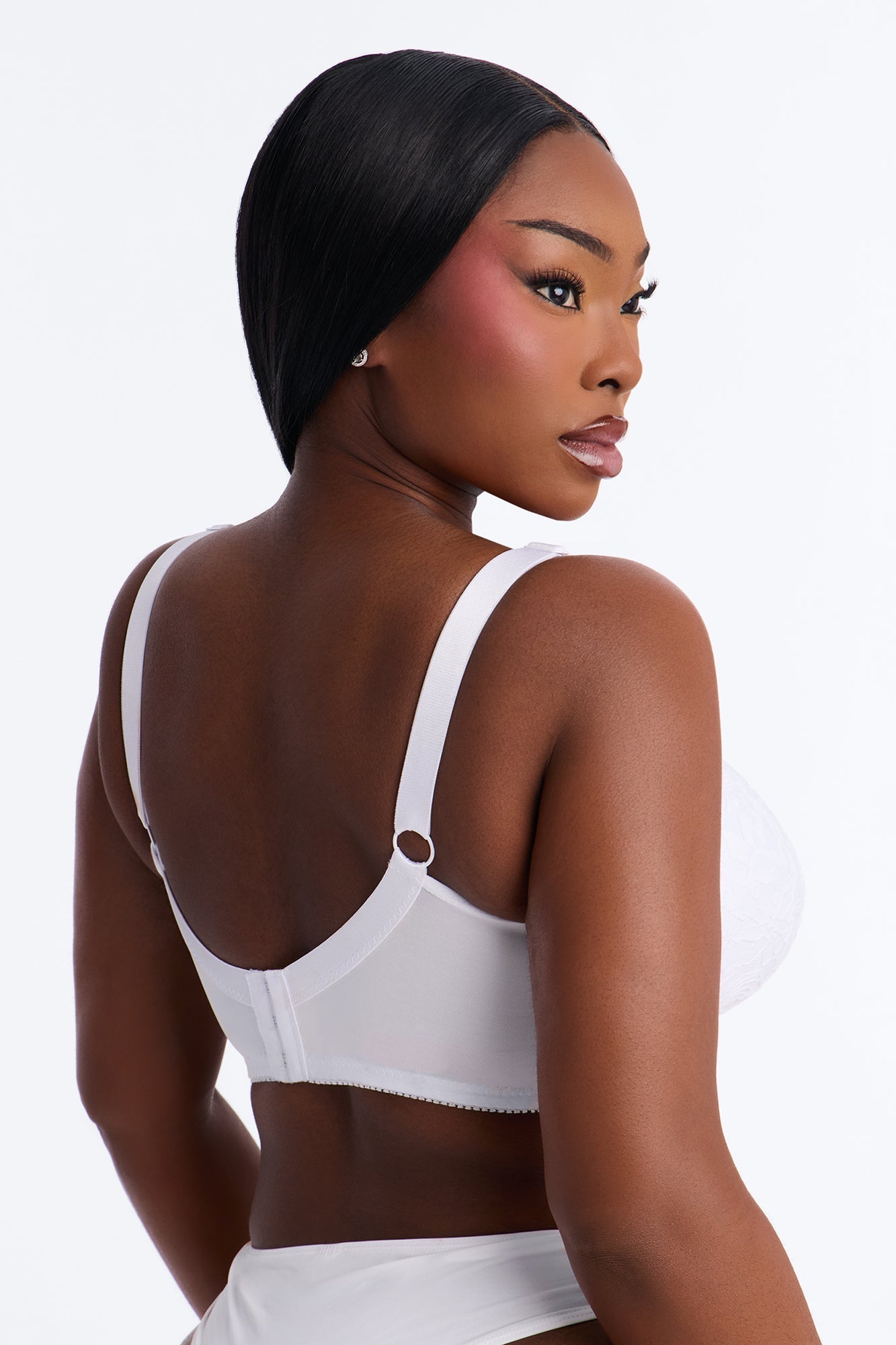 Just Once Full Figure Lace Wireless 2 Pack Bra - White/Black NEWFASHIONEDGE