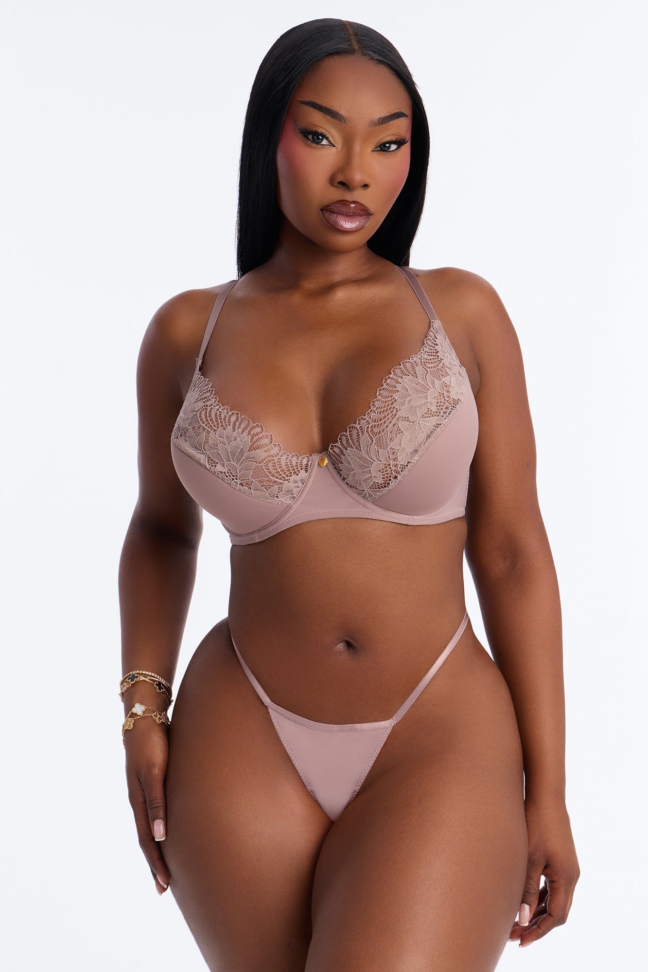 Daydream Daze Mesh Push Up Bra - Taupe