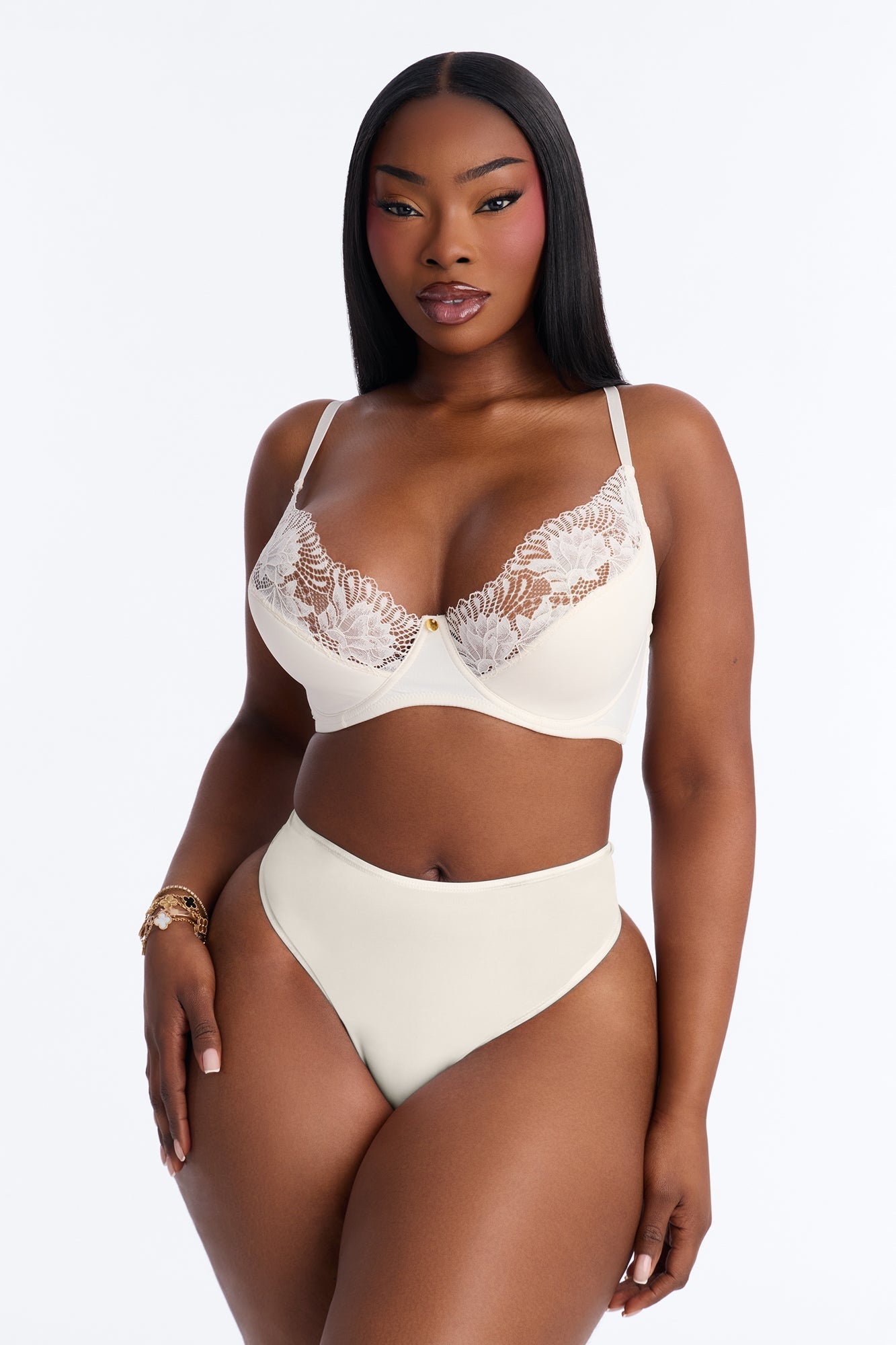 Daydream Daze Mesh Push Up Bra - Cream