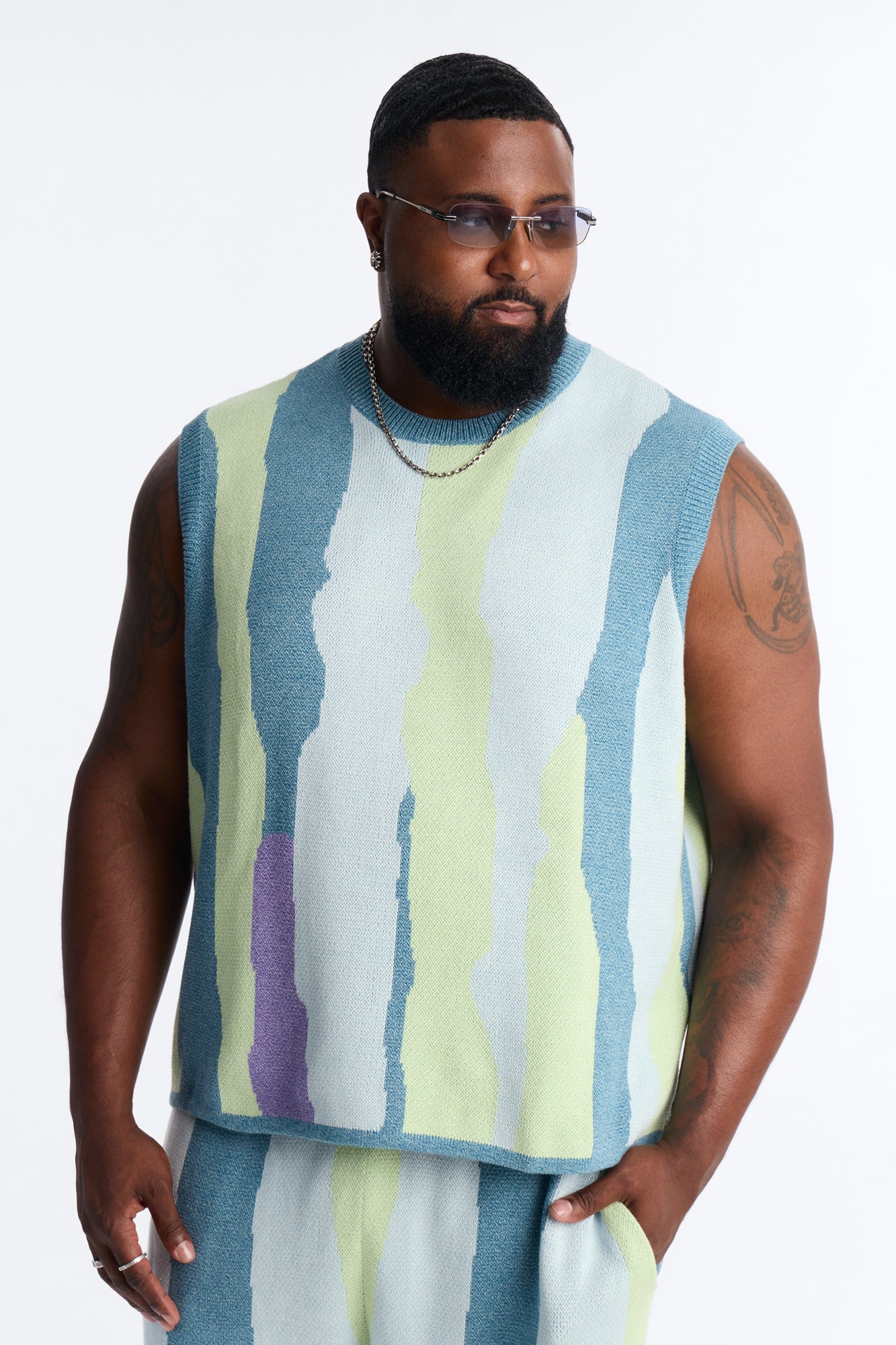 Relaxed Day Mixer Sweater Vest - Multi Color