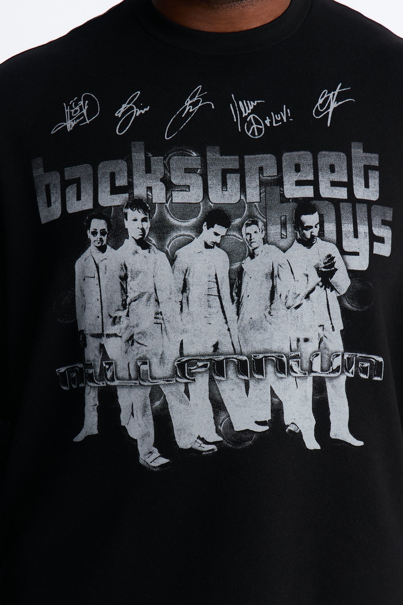 Backstreet Boys Larger Than Life Oversized Fleece Twofer - Black Wash