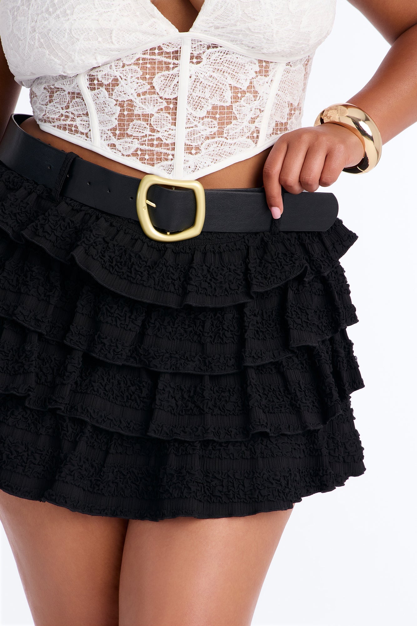 Hard To Forget Belted Bloomer Skort - Black NEWFASHIONEDGE