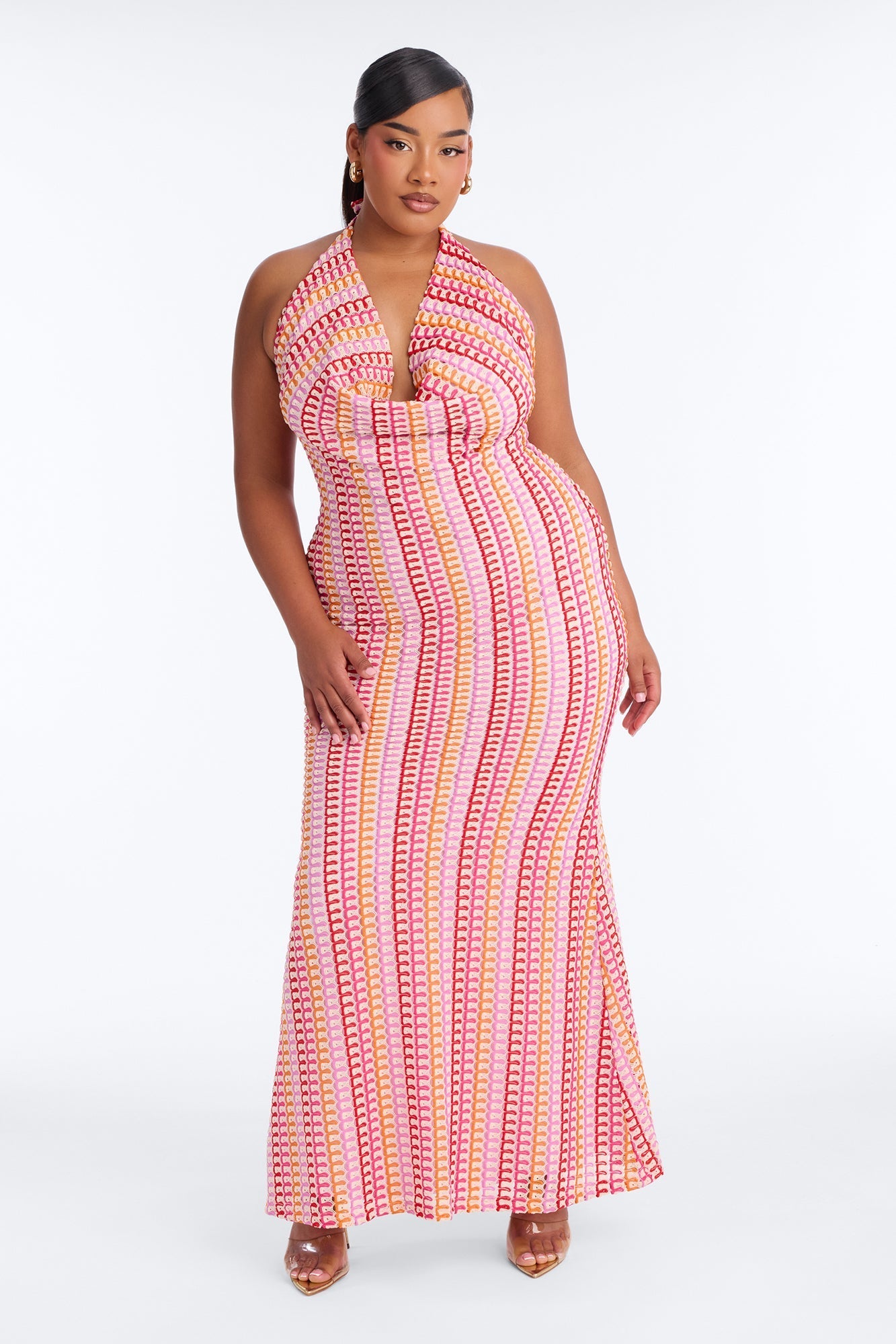 Hibiscus Honey Maxi Dress - Pink/combo NEWFASHIONEDGE